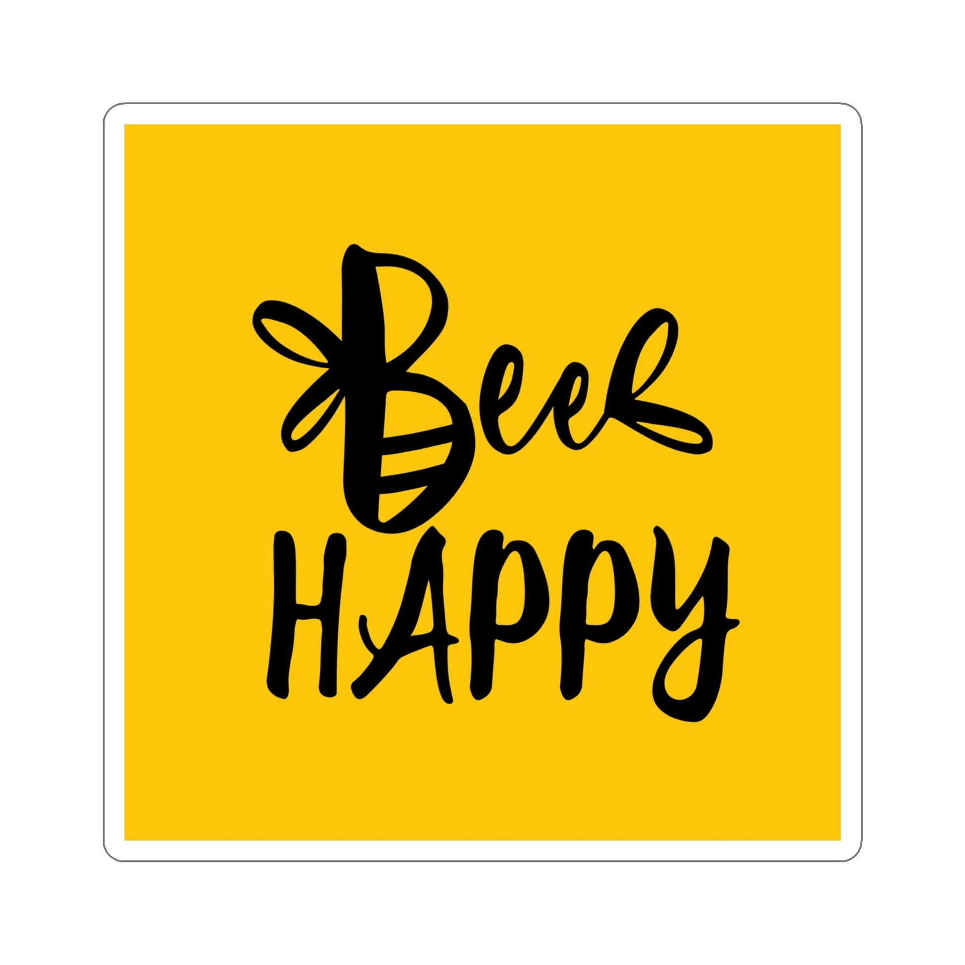 Bee Happy Positive Motivational Slogans Die-Cut Sticker Ichaku [Perfect Gifts Selection]