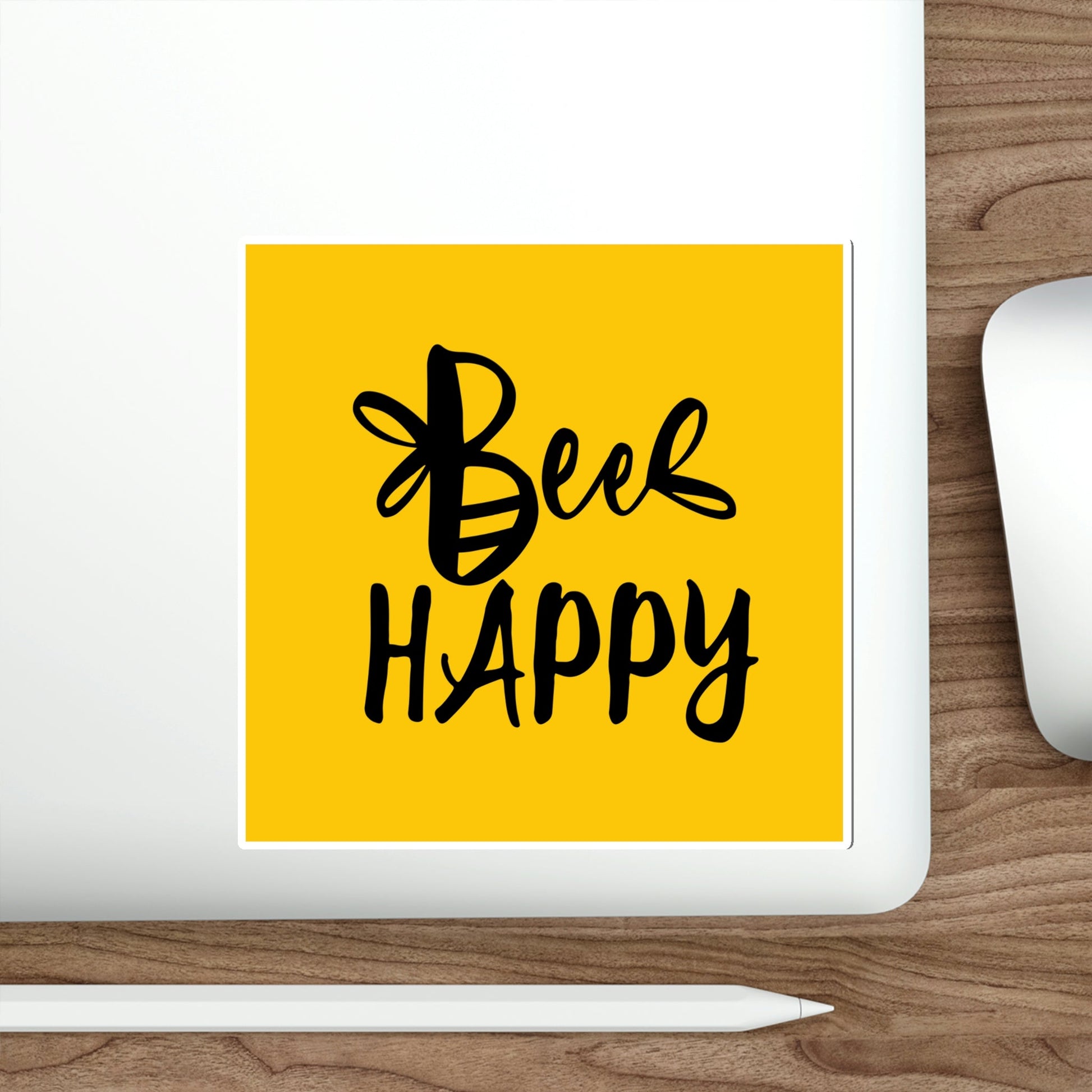 Bee Happy Positive Motivational Slogans Die-Cut Sticker Ichaku [Perfect Gifts Selection]