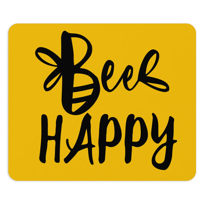 Bee Happy Positive Motivational Slogans Ergonomic Non-slip Creative Design Mouse Pad Ichaku [Perfect Gifts Selection]