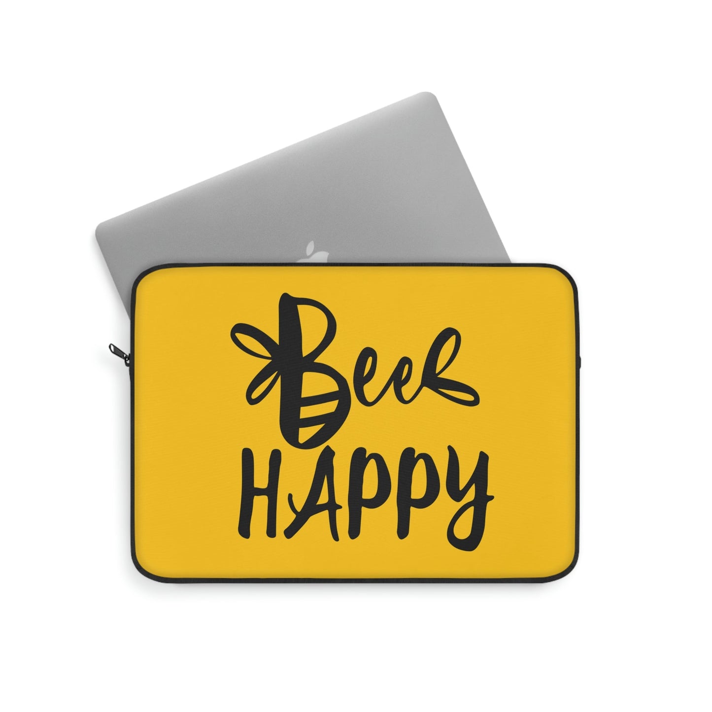 Bee Happy Positive Motivational Slogans Laptop Sleeve Ichaku [Perfect Gifts Selection]