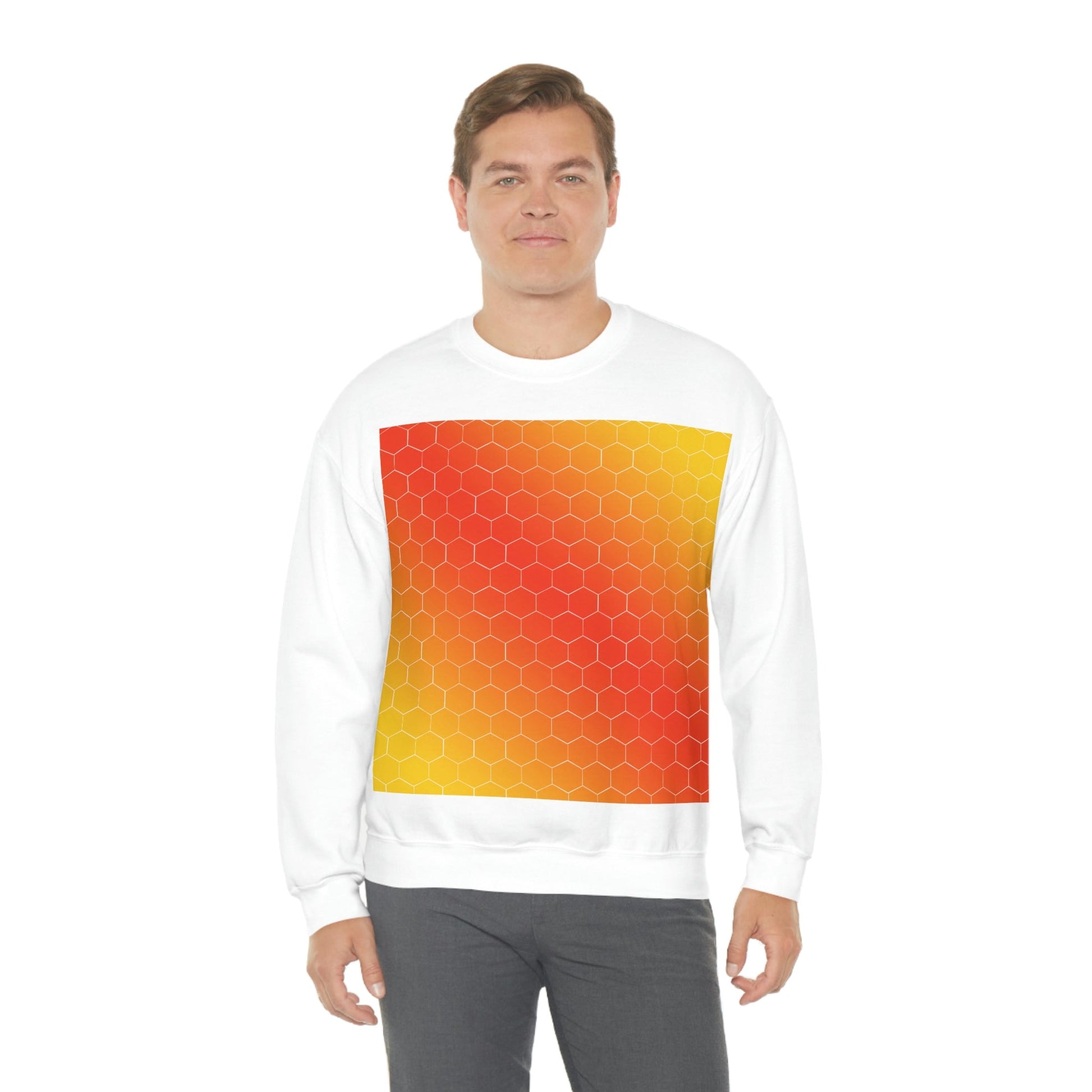 Bee  Honeycomb Honey Nature Lovers Unisex Heavy Blend™ Crewneck Sweatshirt Ichaku [Perfect Gifts Selection]