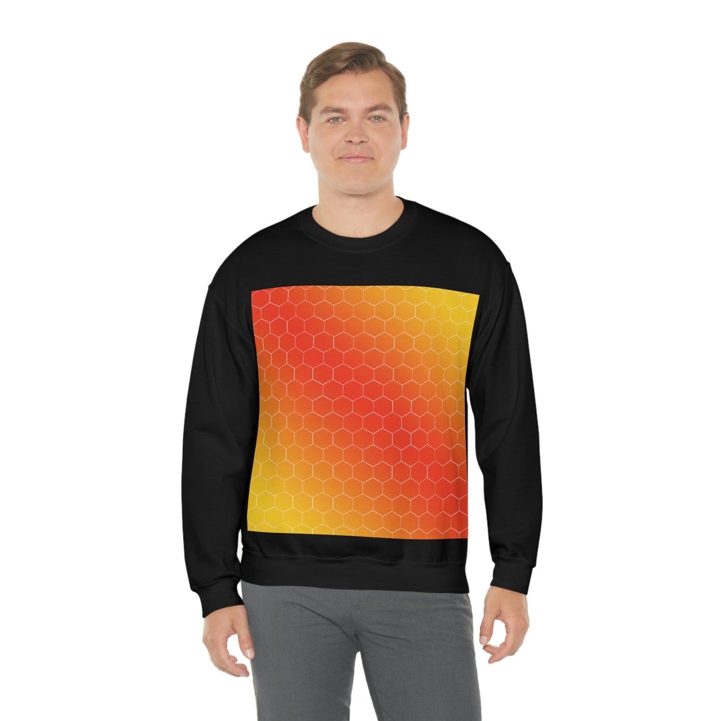 Bee  Honeycomb Honey Nature Lovers Unisex Heavy Blend™ Crewneck Sweatshirt Ichaku [Perfect Gifts Selection]