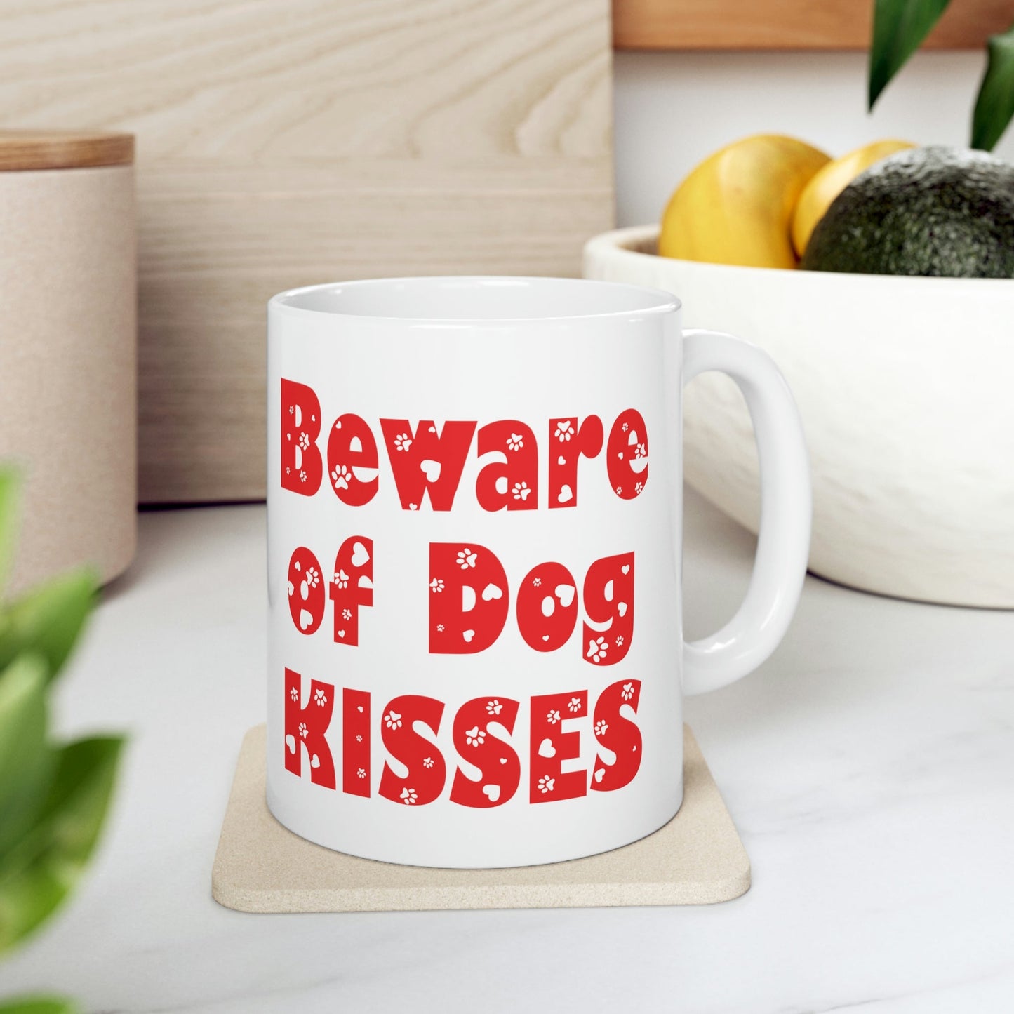 Beware Of Dog Kisses Puppy Love Quotes Ceramic Mug 11oz Ichaku [Perfect Gifts Selection]