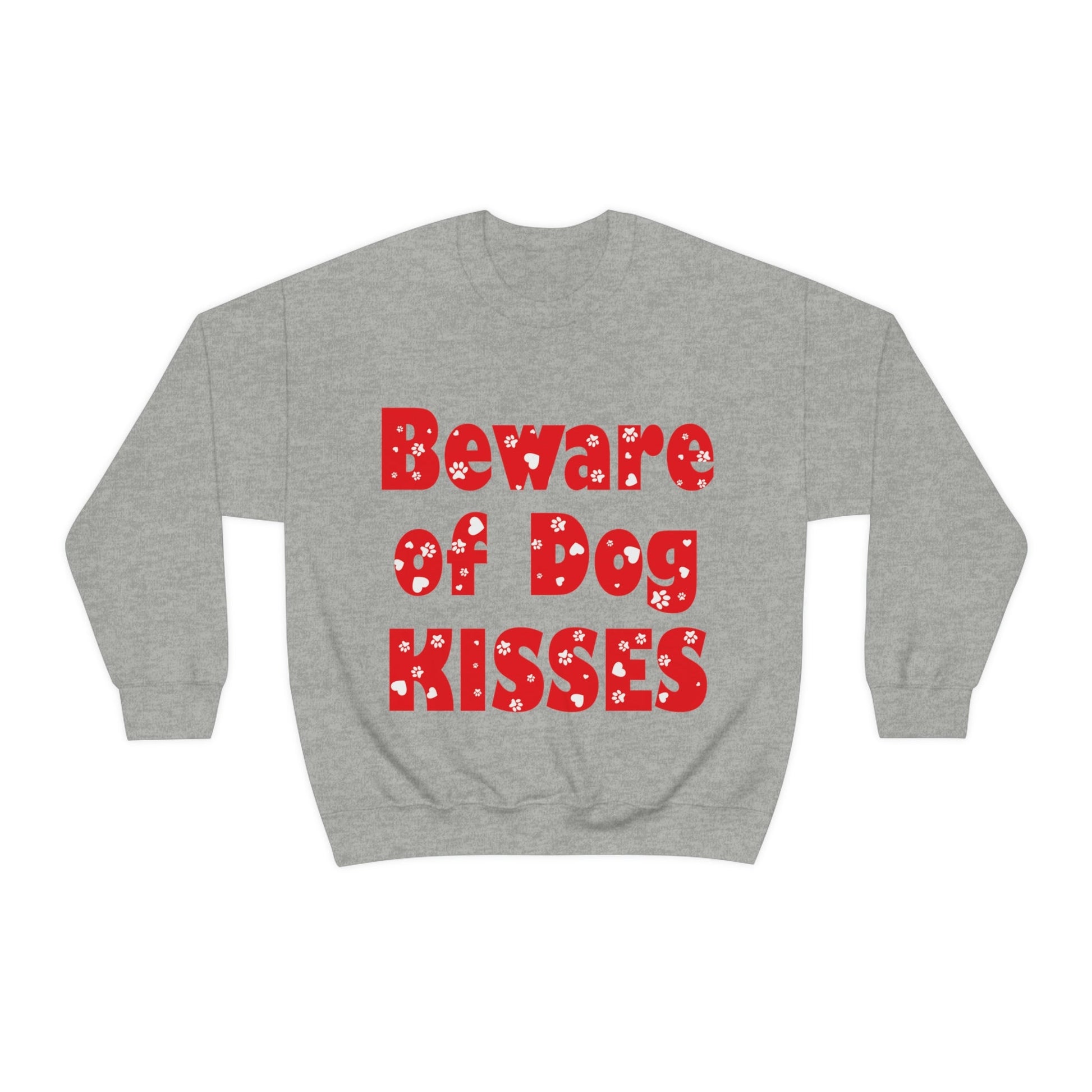 Beware Of Dog Kisses Puppy Love Quotes Unisex Heavy Blend™ Crewneck Sweatshirt Ichaku [Perfect Gifts Selection]