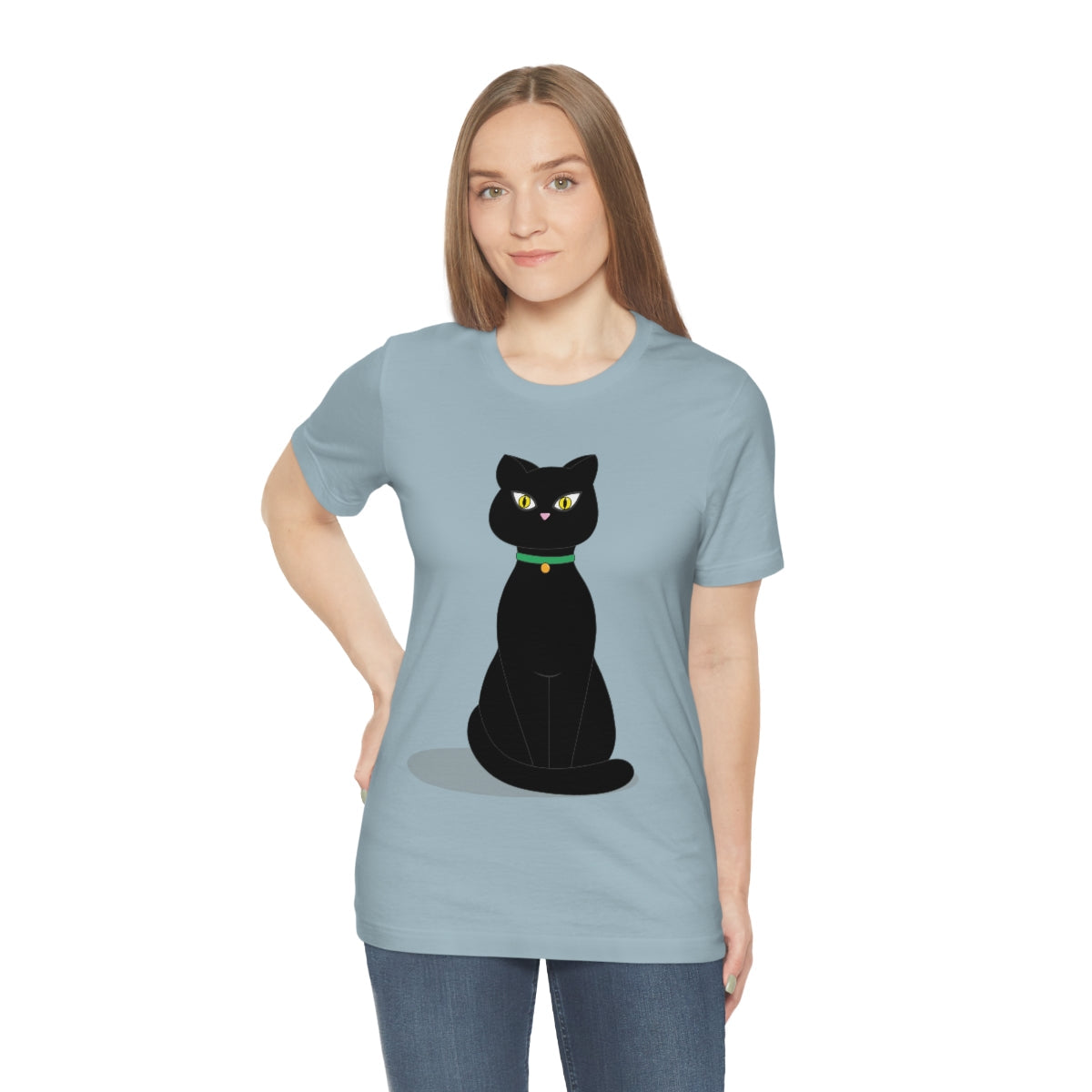 Black Cat Lovers Unisex Jersey Short Sleeve T-Shirt Ichaku [Perfect Gifts Selection]