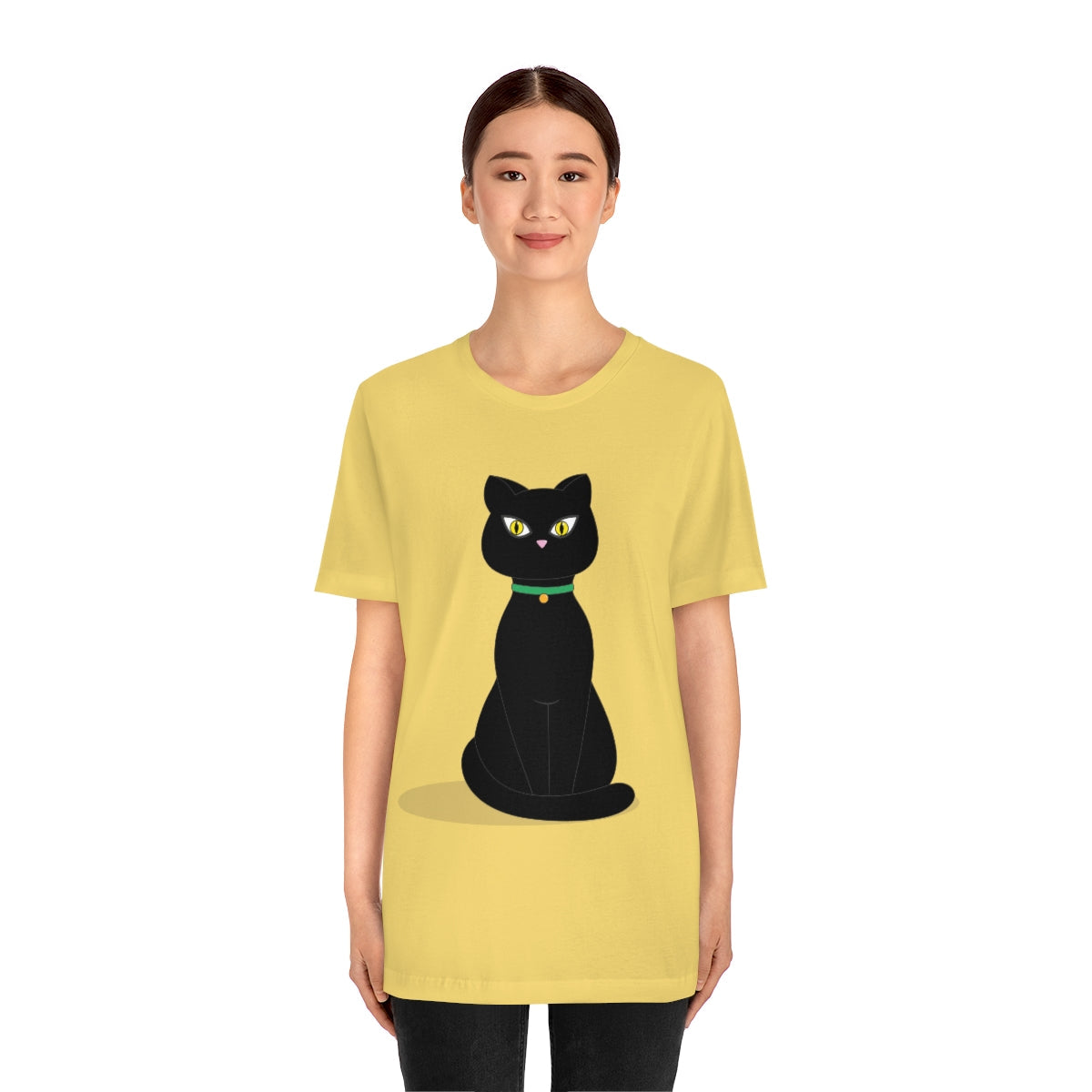 Black Cat Lovers Unisex Jersey Short Sleeve T-Shirt Ichaku [Perfect Gifts Selection]