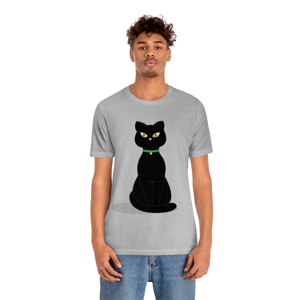 Black Cat Lovers Unisex Jersey Short Sleeve T-Shirt Ichaku [Perfect Gifts Selection]