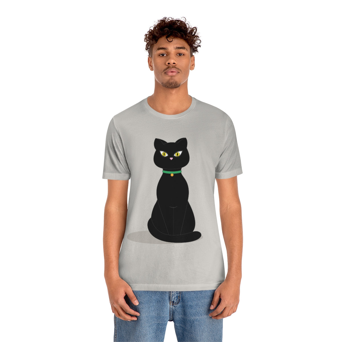 Black Cat Lovers Unisex Jersey Short Sleeve T-Shirt Ichaku [Perfect Gifts Selection]