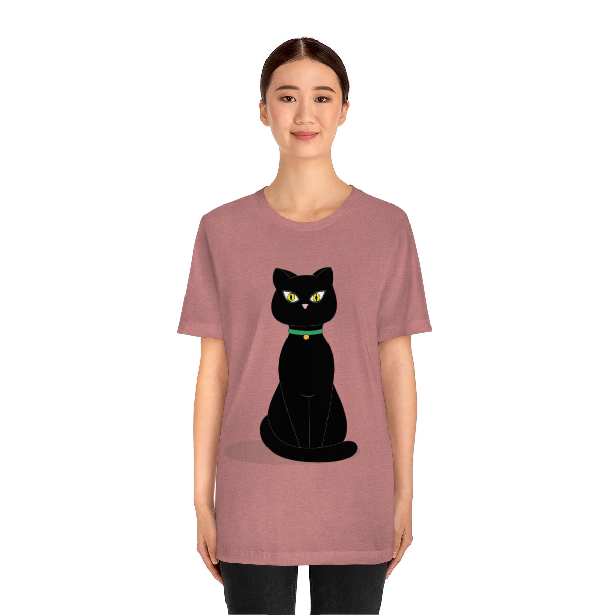 Black Cat Lovers Unisex Jersey Short Sleeve T-Shirt Ichaku [Perfect Gifts Selection]