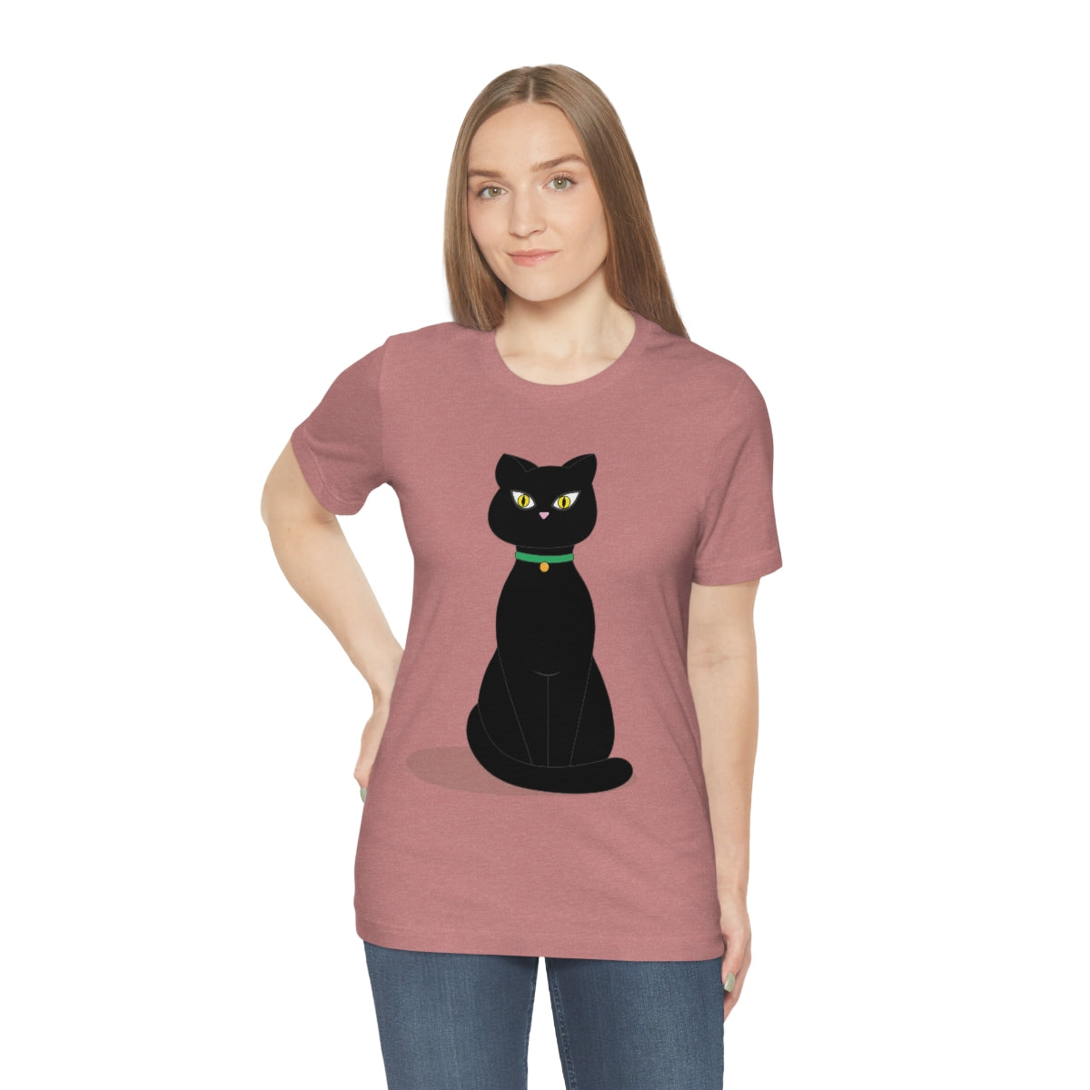 Black Cat Lovers Unisex Jersey Short Sleeve T-Shirt Ichaku [Perfect Gifts Selection]