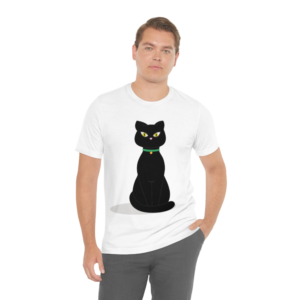 Black Cat Lovers Unisex Jersey Short Sleeve T-Shirt Ichaku [Perfect Gifts Selection]