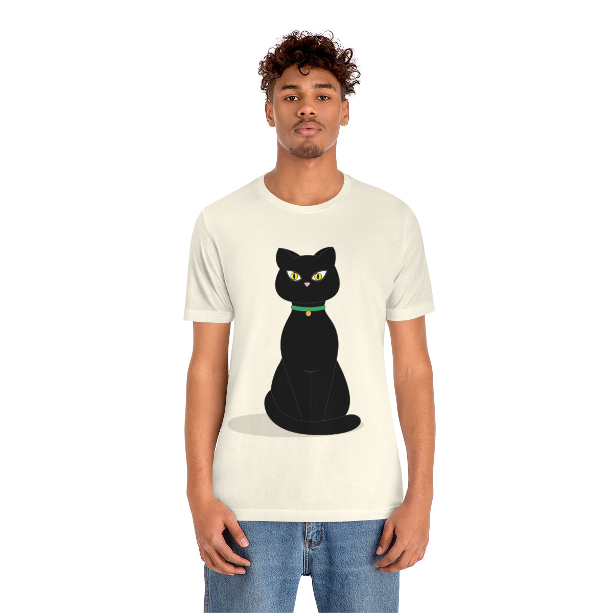 Black Cat Lovers Unisex Jersey Short Sleeve T-Shirt Ichaku [Perfect Gifts Selection]