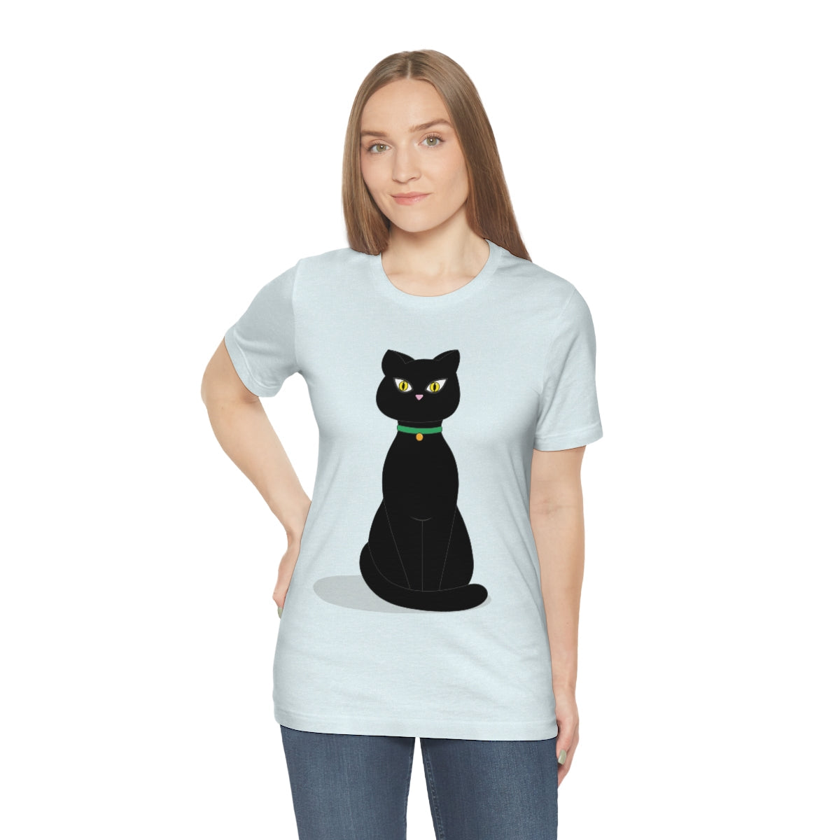 Black Cat Lovers Unisex Jersey Short Sleeve T-Shirt Ichaku [Perfect Gifts Selection]