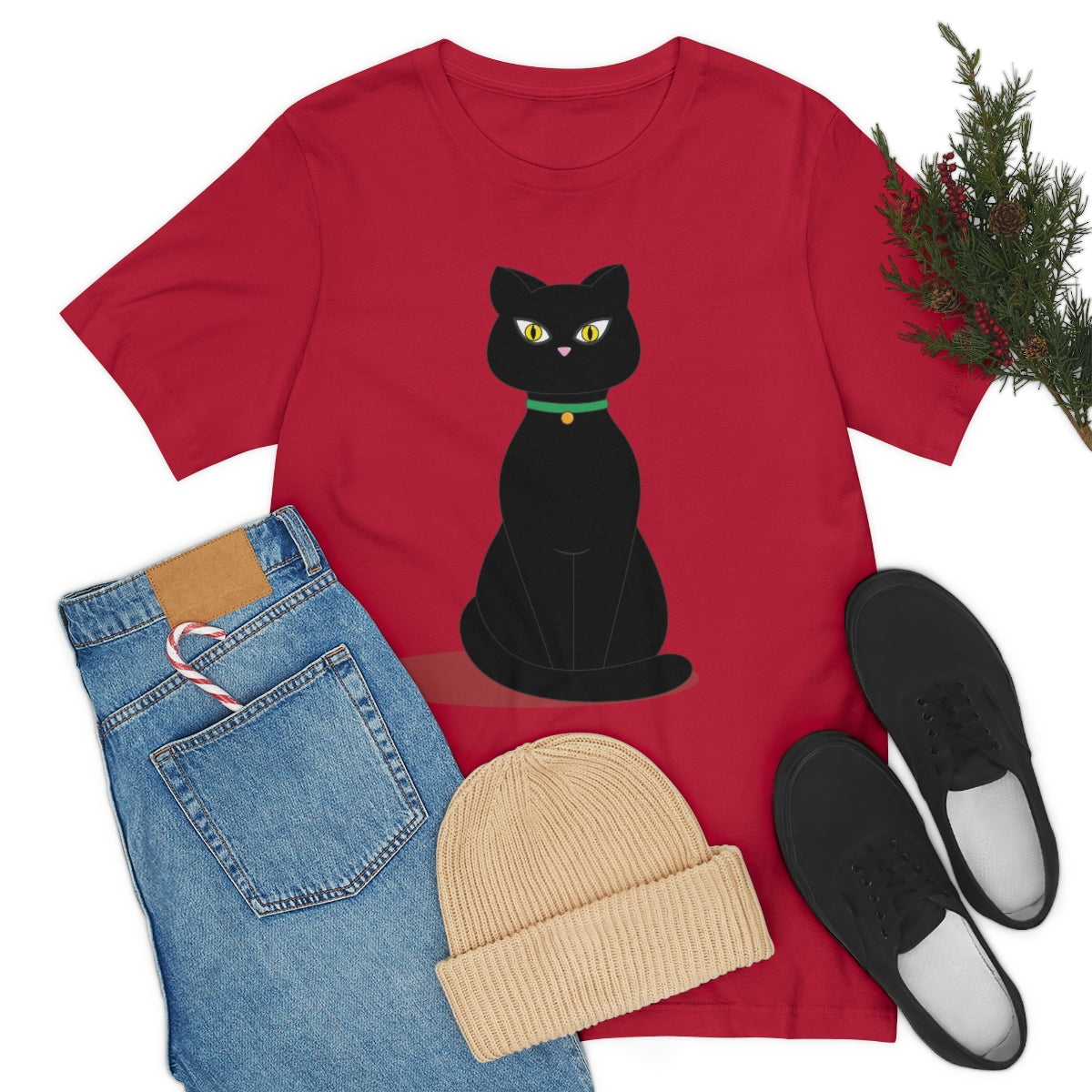 Black Cat Lovers Unisex Jersey Short Sleeve T-Shirt Ichaku [Perfect Gifts Selection]