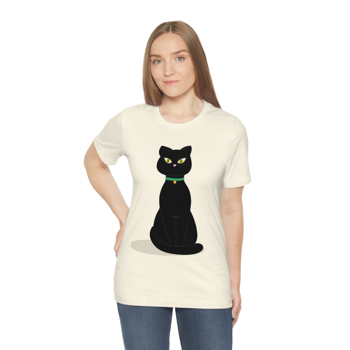 Black Cat Lovers Unisex Jersey Short Sleeve T-Shirt Ichaku [Perfect Gifts Selection]