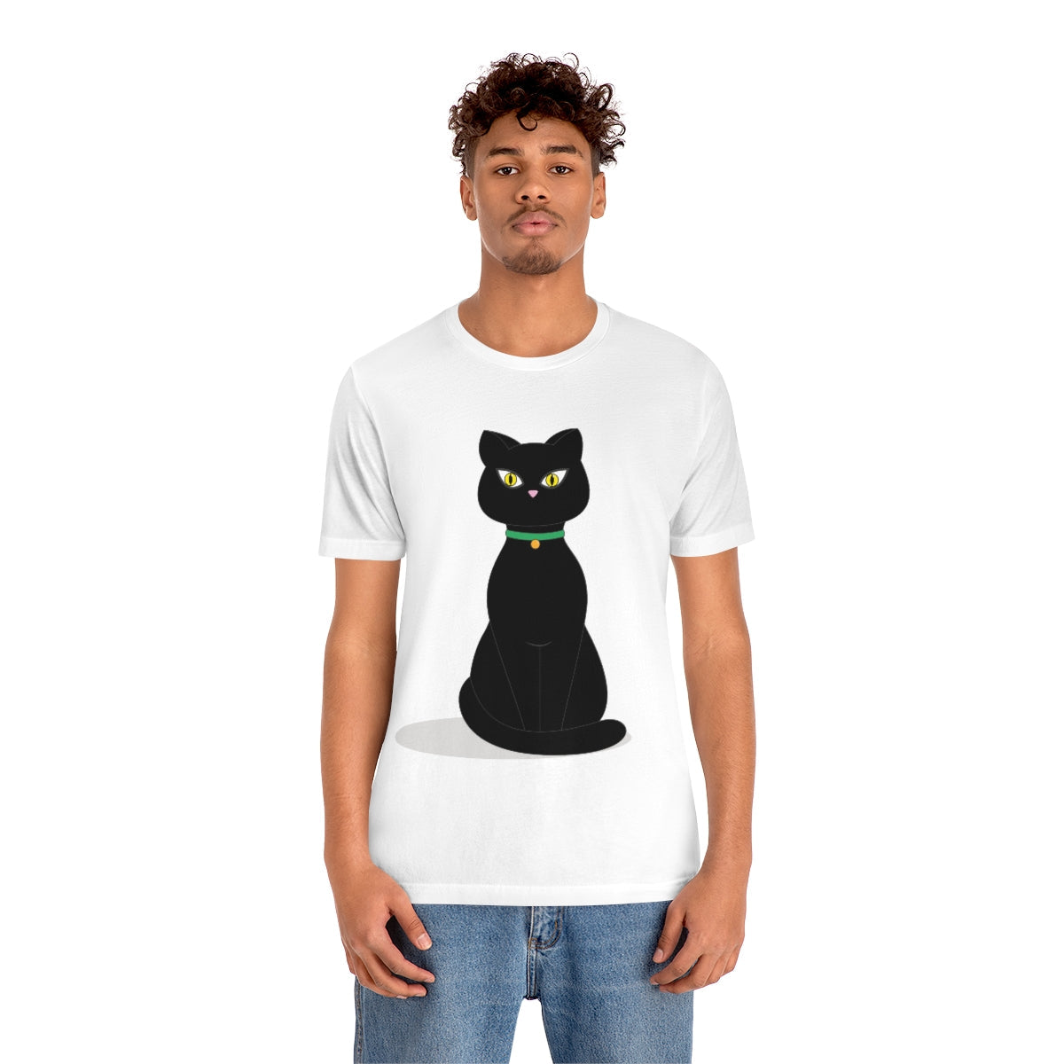 Black Cat Lovers Unisex Jersey Short Sleeve T-Shirt Ichaku [Perfect Gifts Selection]