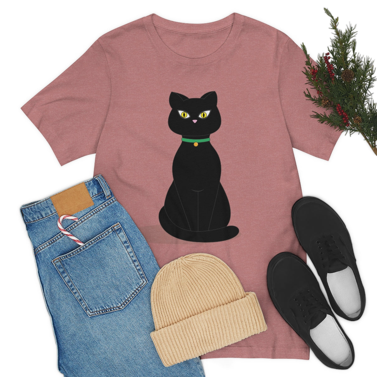 Black Cat Lovers Unisex Jersey Short Sleeve T-Shirt Ichaku [Perfect Gifts Selection]