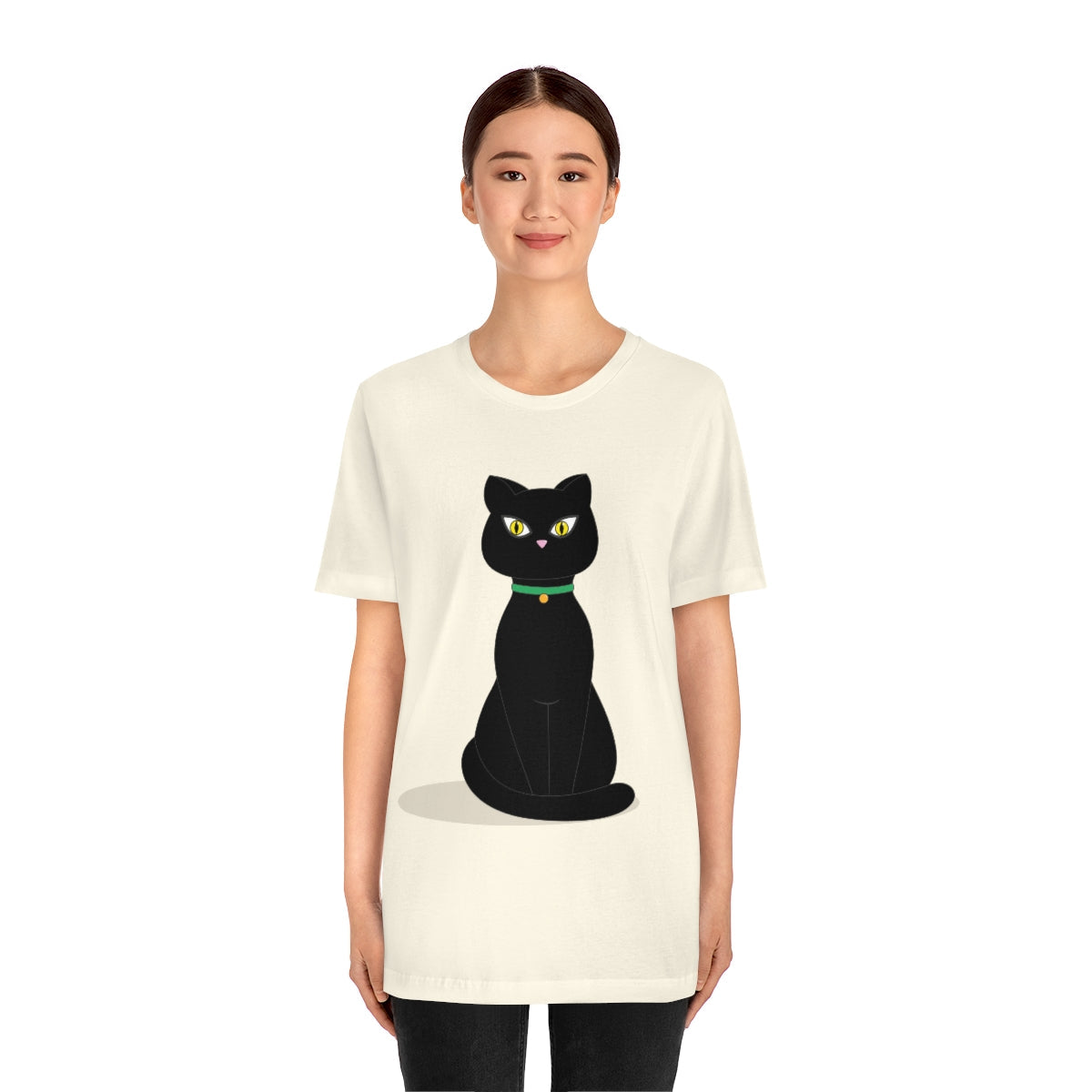 Black Cat Lovers Unisex Jersey Short Sleeve T-Shirt Ichaku [Perfect Gifts Selection]