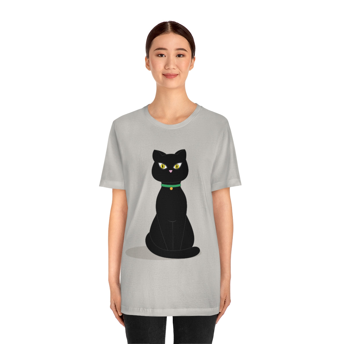 Black Cat Lovers Unisex Jersey Short Sleeve T-Shirt Ichaku [Perfect Gifts Selection]