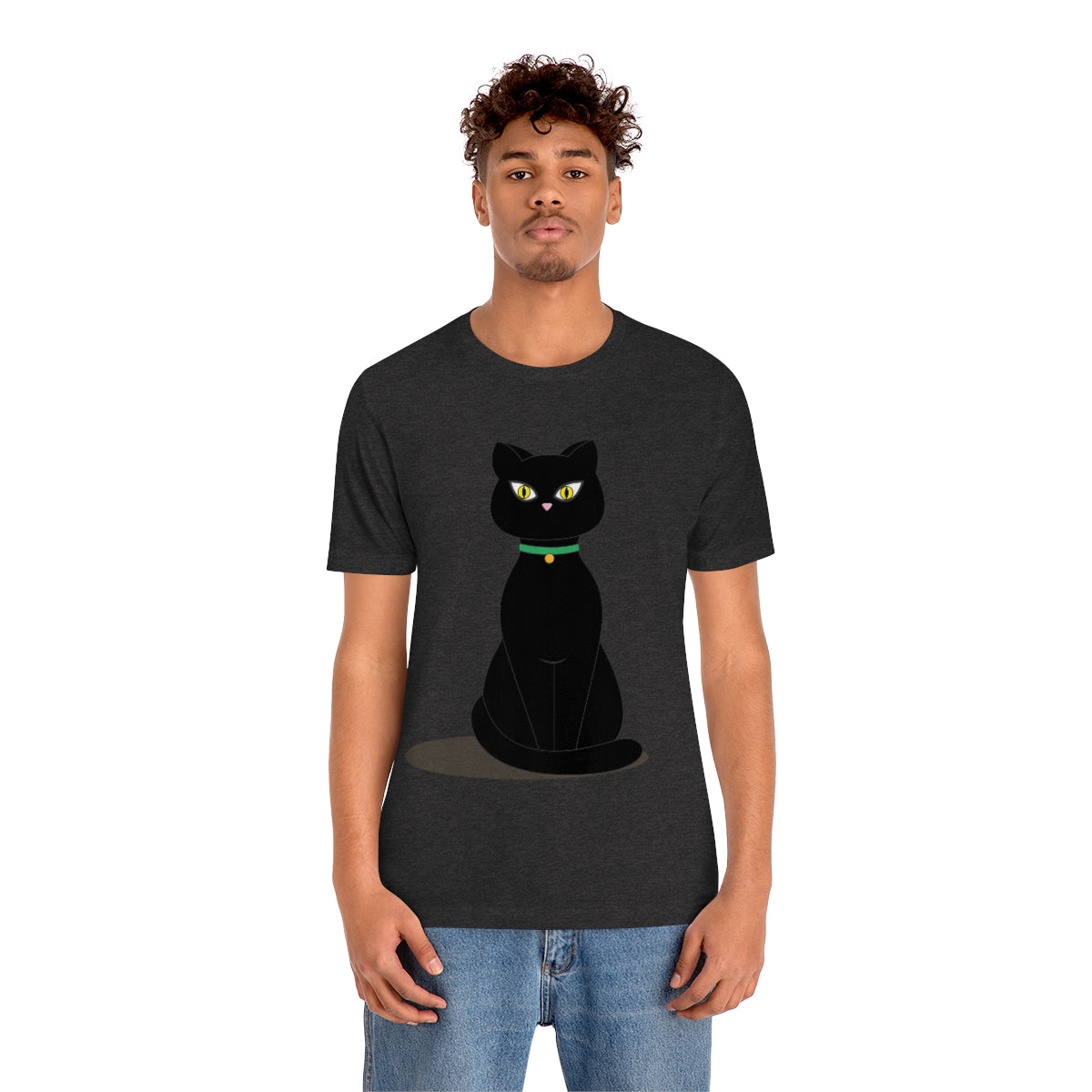 Black Cat Lovers Unisex Jersey Short Sleeve T-Shirt Ichaku [Perfect Gifts Selection]