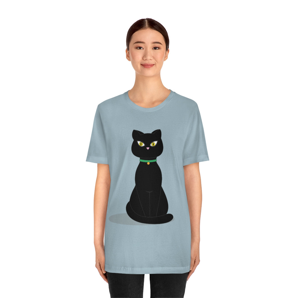 Black Cat Lovers Unisex Jersey Short Sleeve T-Shirt Ichaku [Perfect Gifts Selection]