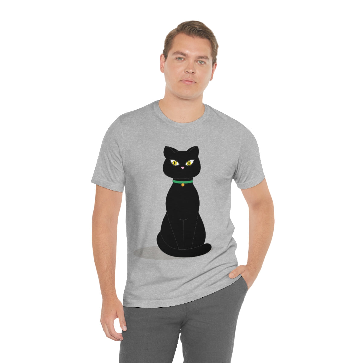 Black Cat Lovers Unisex Jersey Short Sleeve T-Shirt Ichaku [Perfect Gifts Selection]