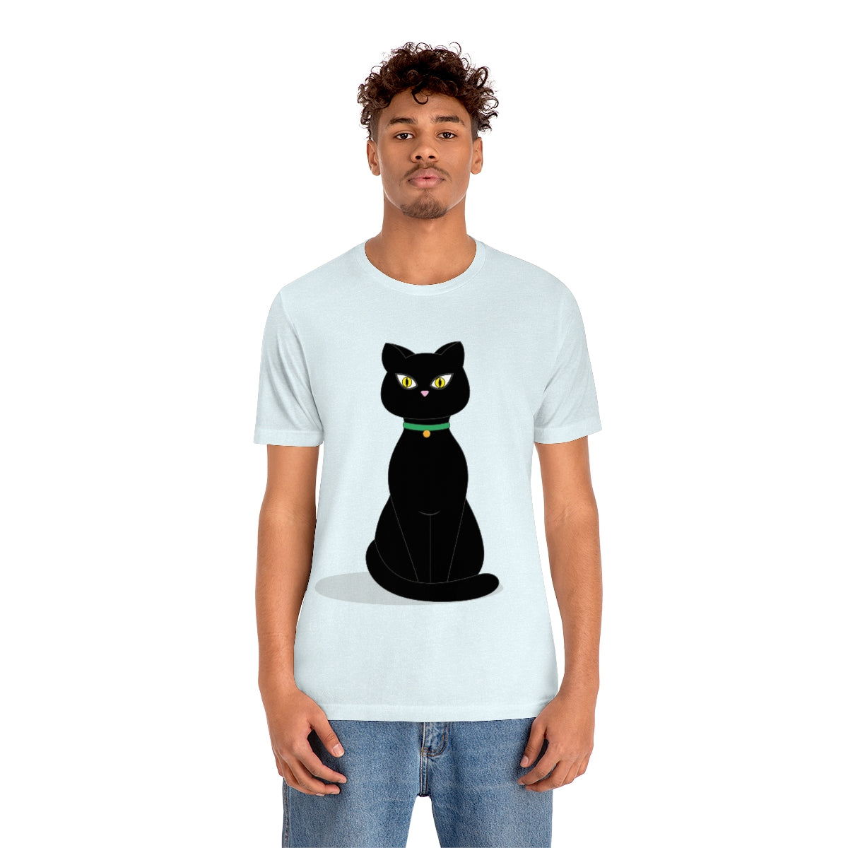 Black Cat Lovers Unisex Jersey Short Sleeve T-Shirt Ichaku [Perfect Gifts Selection]