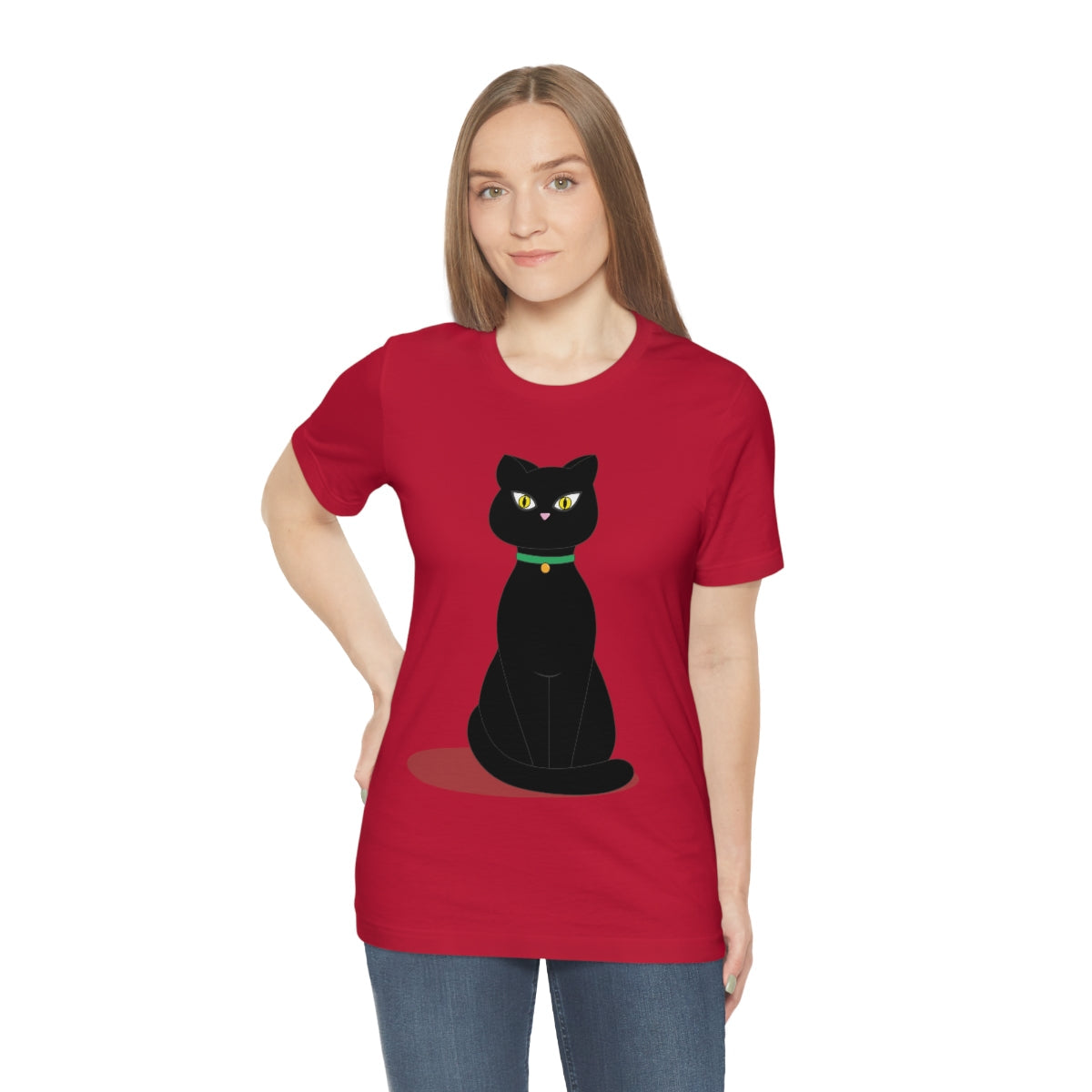 Black Cat Lovers Unisex Jersey Short Sleeve T-Shirt Ichaku [Perfect Gifts Selection]