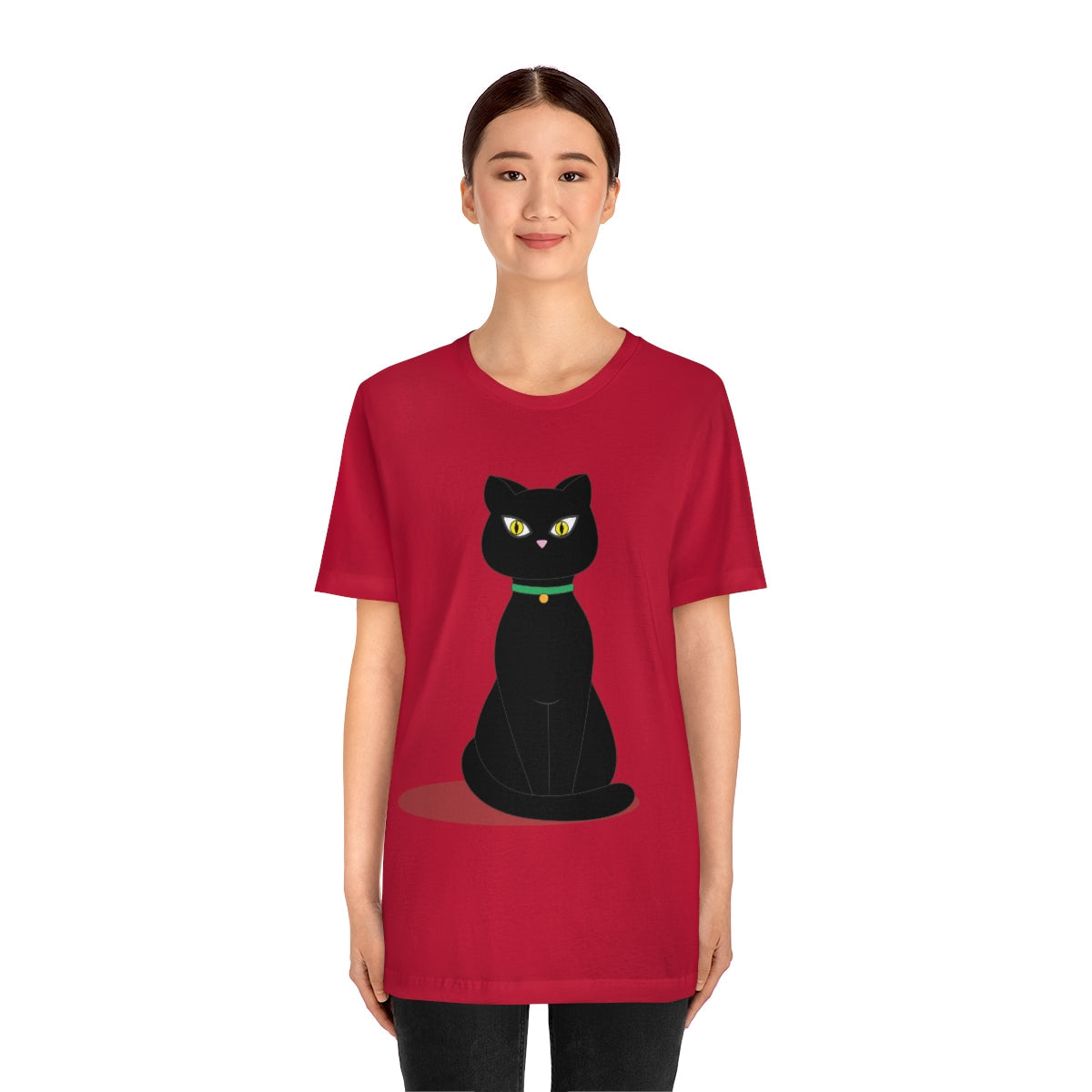 Black Cat Lovers Unisex Jersey Short Sleeve T-Shirt Ichaku [Perfect Gifts Selection]