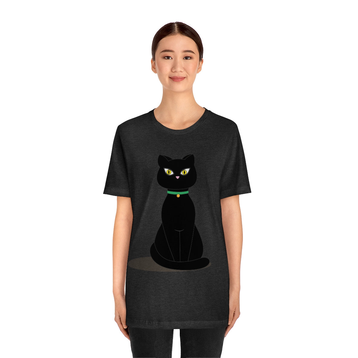 Black Cat Lovers Unisex Jersey Short Sleeve T-Shirt Ichaku [Perfect Gifts Selection]