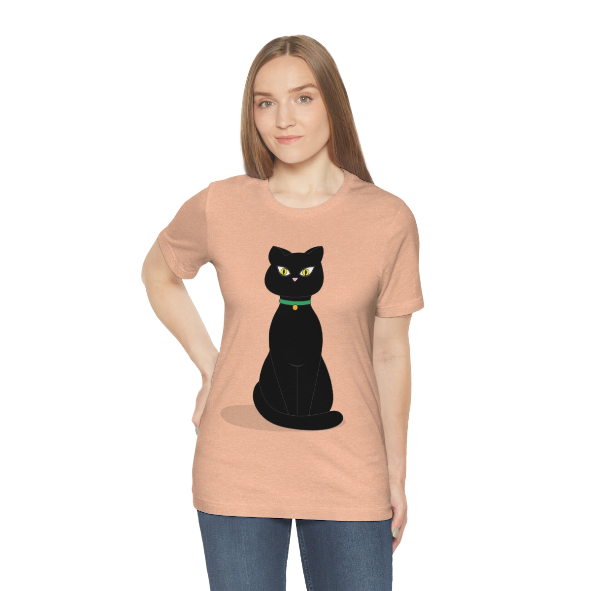 Black Cat Lovers Unisex Jersey Short Sleeve T-Shirt Ichaku [Perfect Gifts Selection]