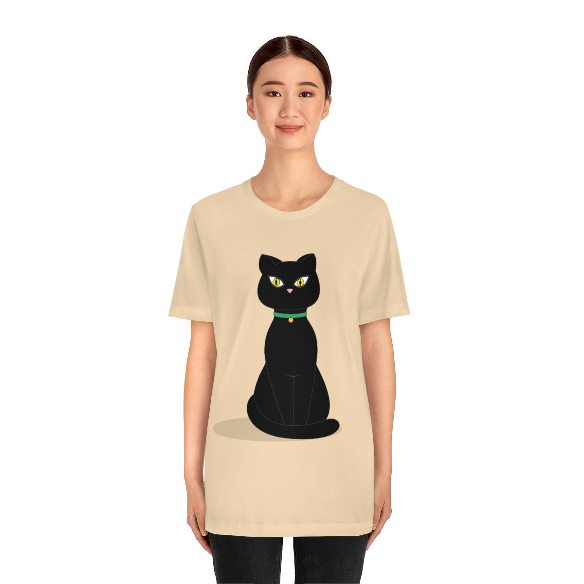 Black Cat Lovers Unisex Jersey Short Sleeve T-Shirt Ichaku [Perfect Gifts Selection]