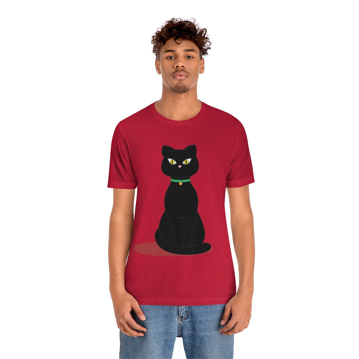 Black Cat Lovers Unisex Jersey Short Sleeve T-Shirt Ichaku [Perfect Gifts Selection]