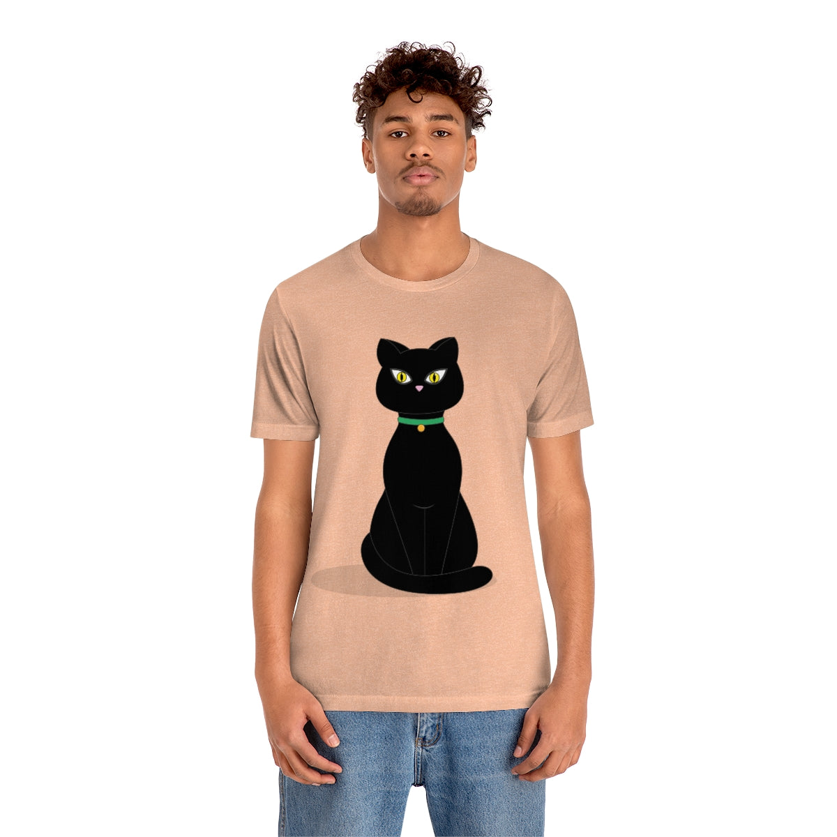 Black Cat Lovers Unisex Jersey Short Sleeve T-Shirt Ichaku [Perfect Gifts Selection]