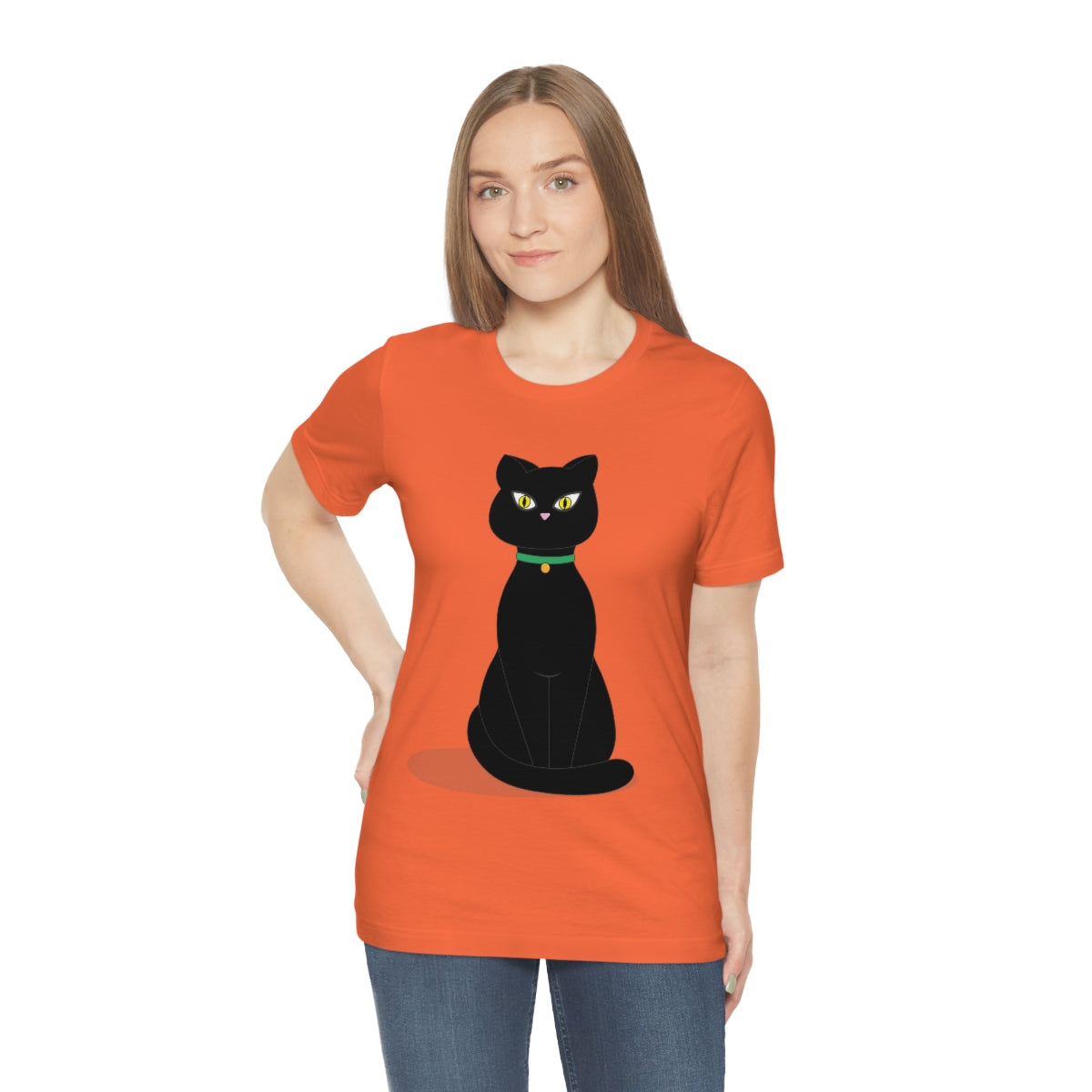 Black Cat Lovers Unisex Jersey Short Sleeve T-Shirt Ichaku [Perfect Gifts Selection]