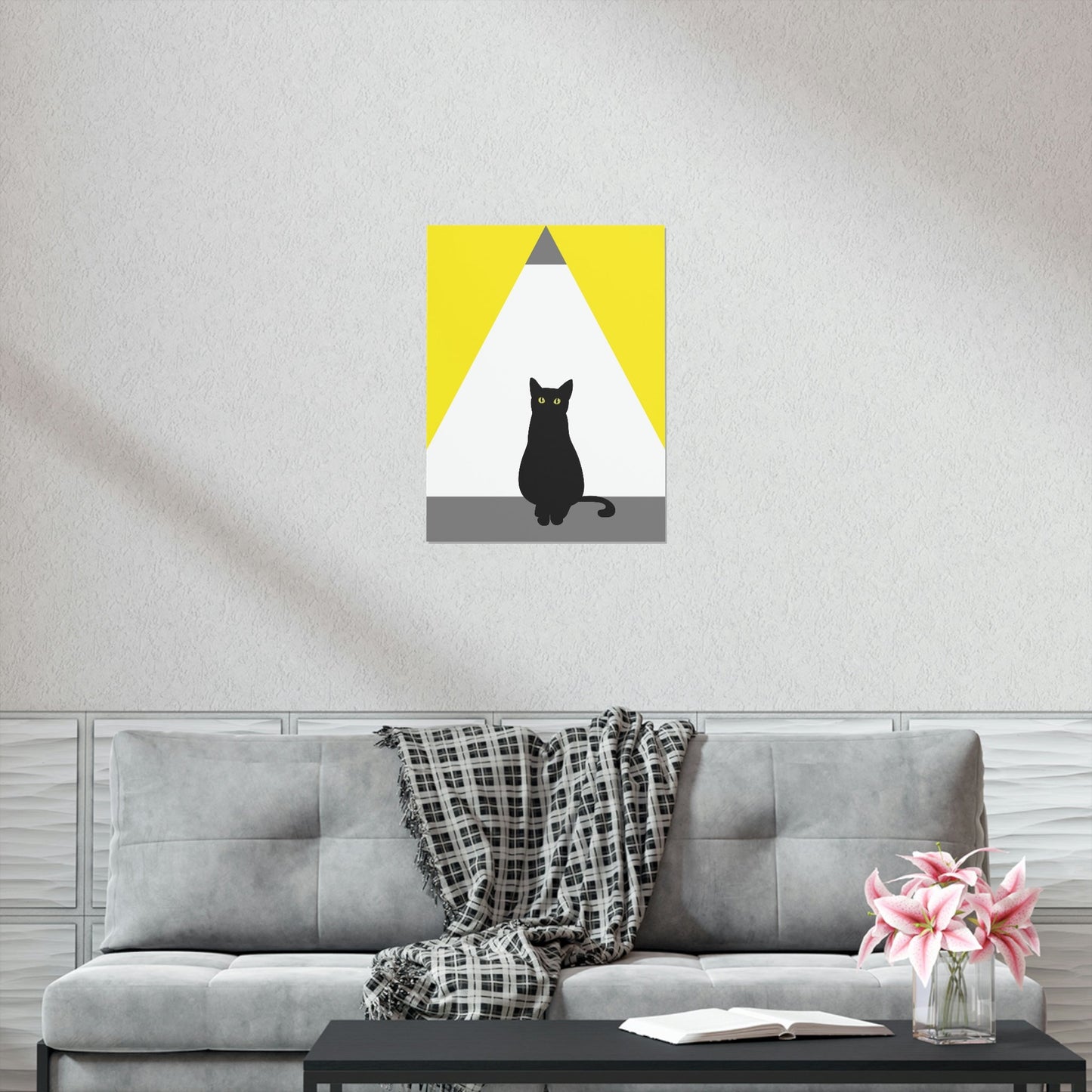 Black Cat Watching Lord of Light Looking At Sunset Art Premium Matte Vertical Posters Ichaku [Perfect Gifts Selection]