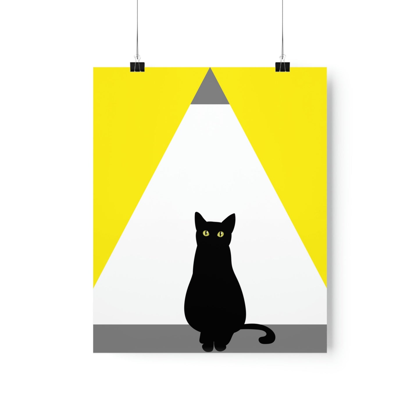 Black Cat Watching Lord of Light Looking At Sunset Art Premium Matte Vertical Posters Ichaku [Perfect Gifts Selection]