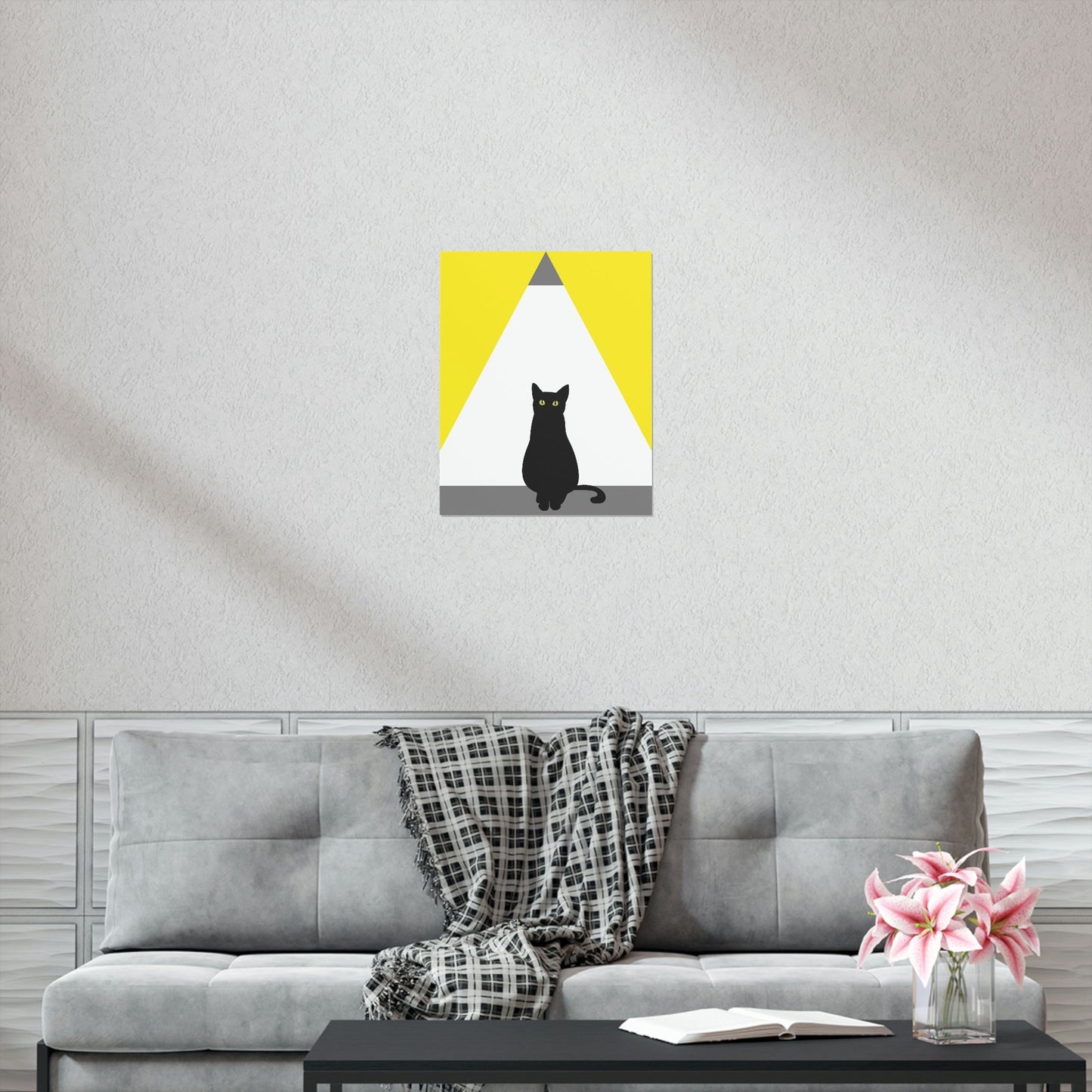 Black Cat Watching Lord of Light Looking At Sunset Art Premium Matte Vertical Posters Ichaku [Perfect Gifts Selection]