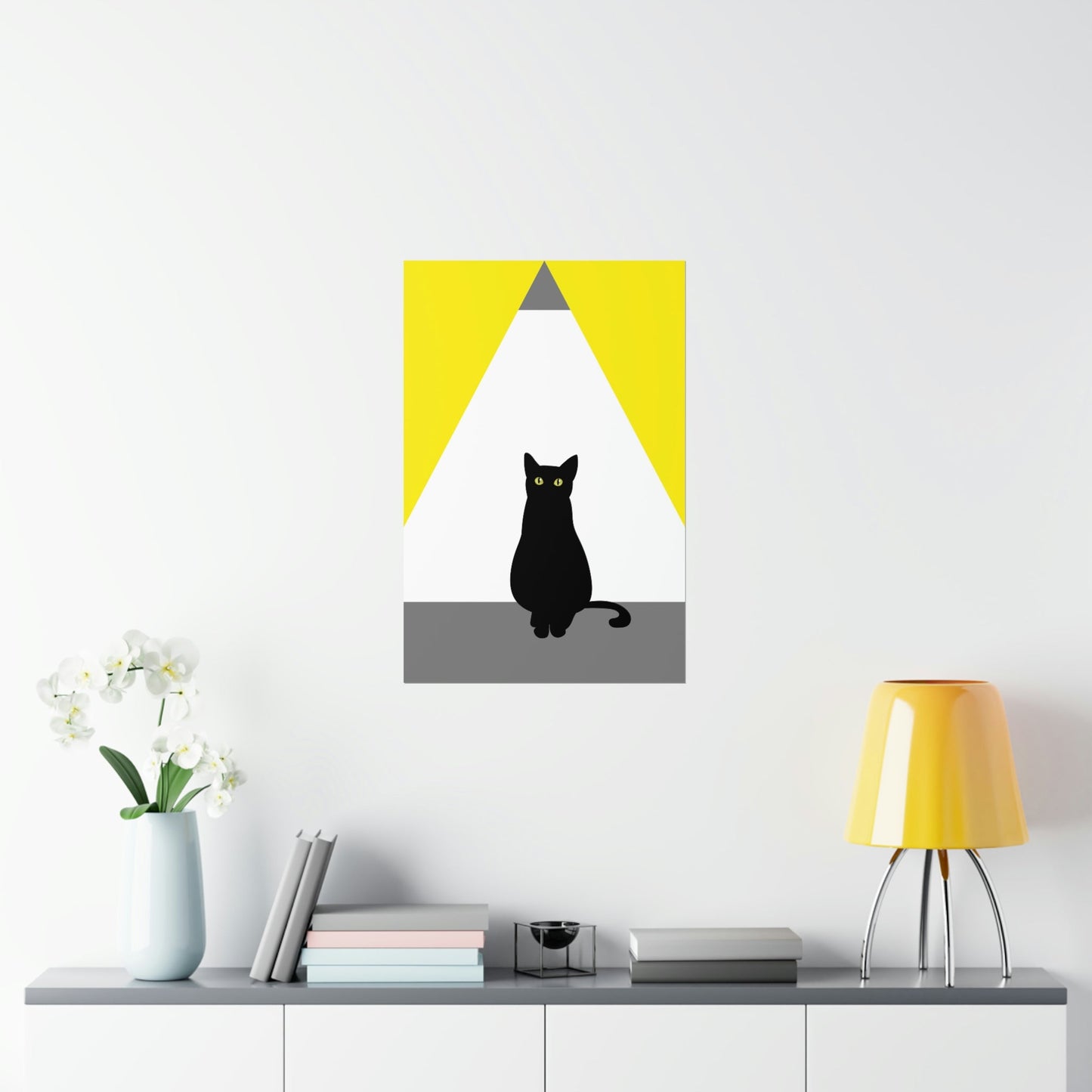 Black Cat Watching Lord of Light Looking At Sunset Art Premium Matte Vertical Posters Ichaku [Perfect Gifts Selection]