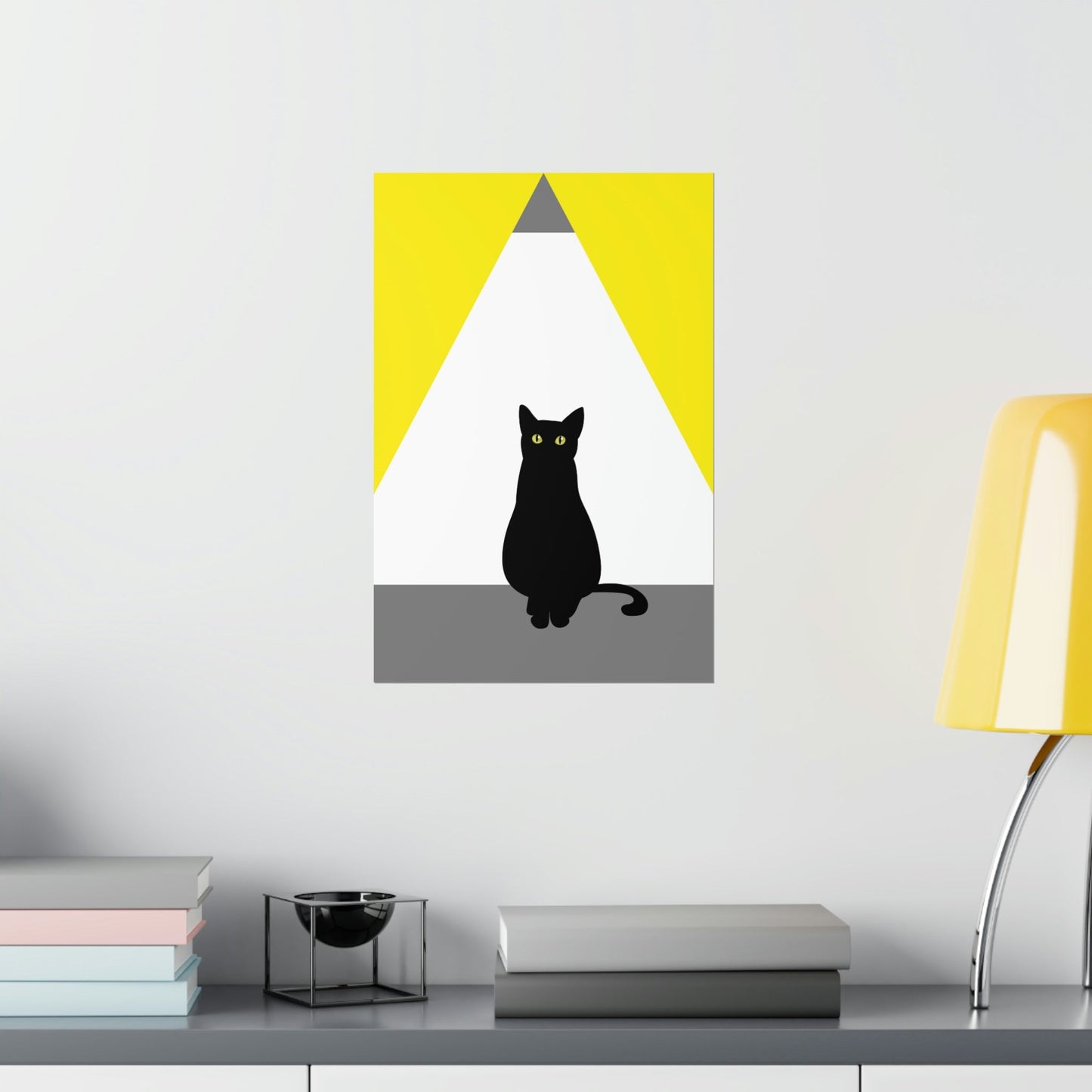 Black Cat Watching Lord of Light Looking At Sunset Art Premium Matte Vertical Posters Ichaku [Perfect Gifts Selection]