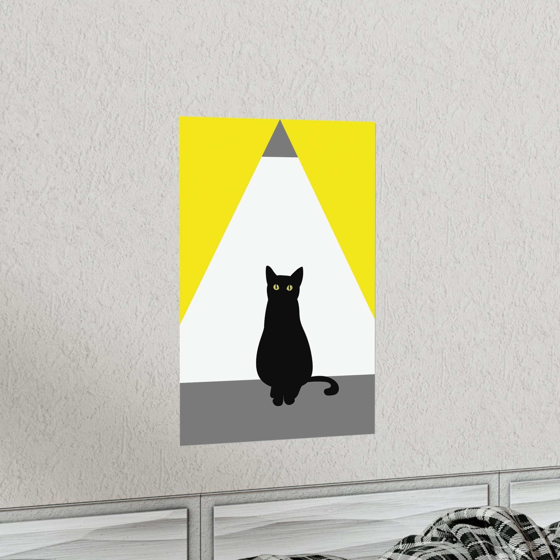 Black Cat Watching Lord of Light Looking At Sunset Art Premium Matte Vertical Posters Ichaku [Perfect Gifts Selection]