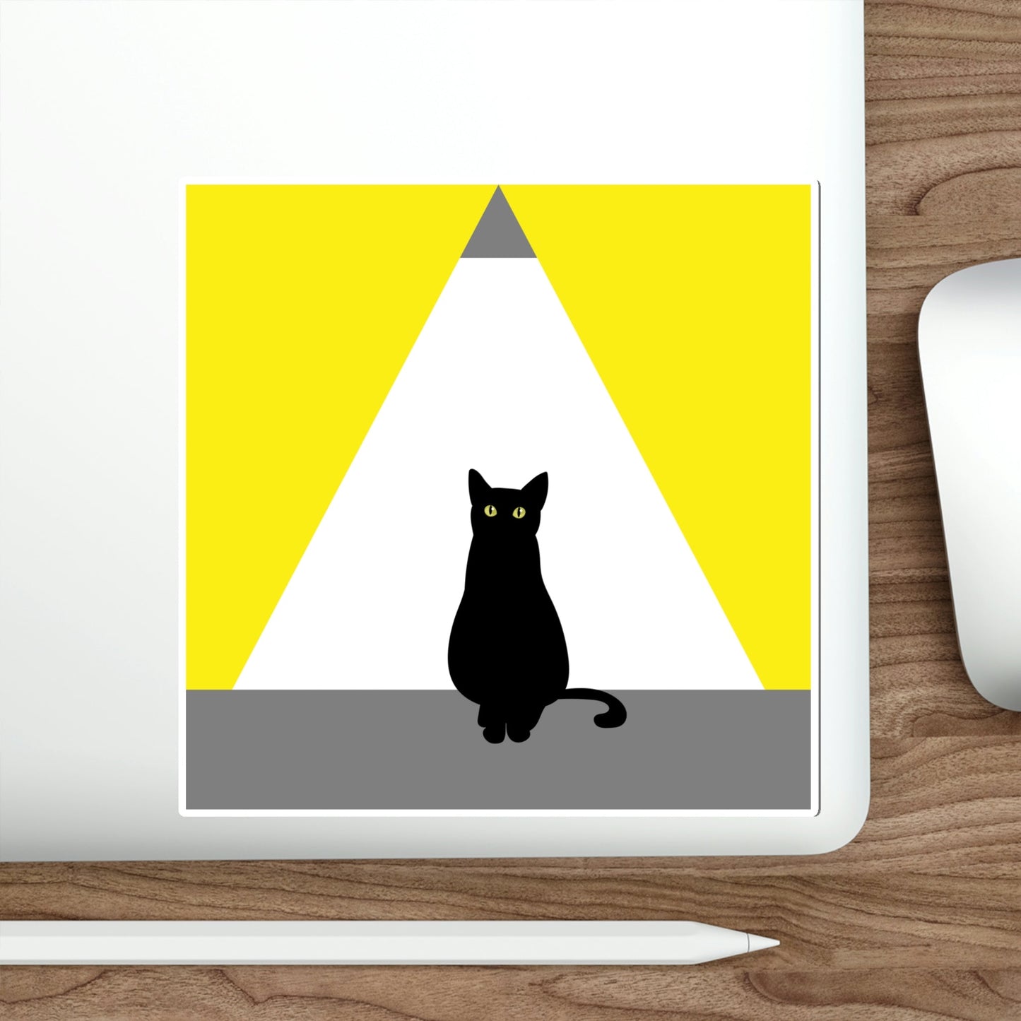 Black Cat Watching Lord of Light Looking At Sunset Die-Cut Sticker Ichaku [Perfect Gifts Selection]
