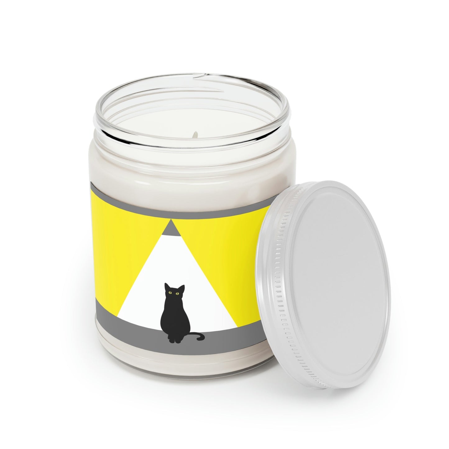 Black Cat Watching Lord of Light Looking At Sunset Scented Candle Up to 60hSoy Wax 9oz Ichaku [Perfect Gifts Selection]