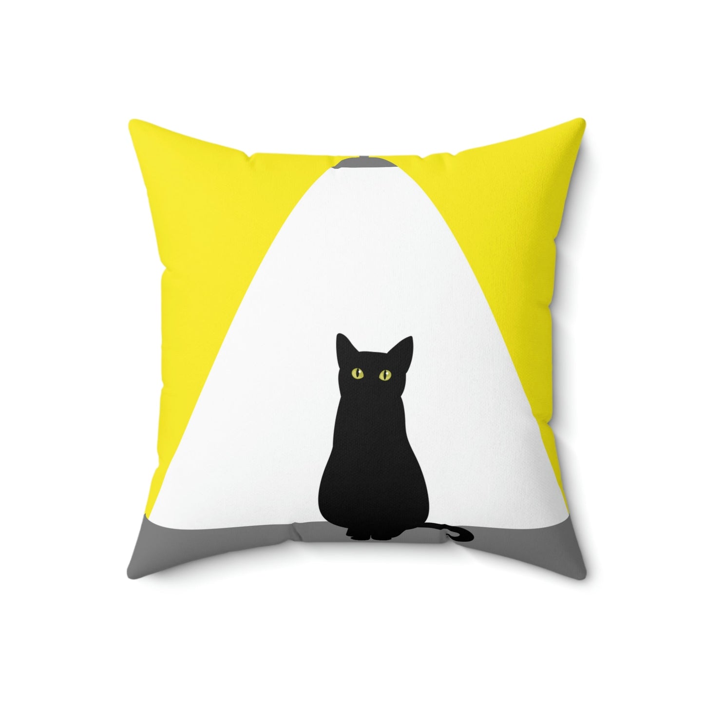 Black Cat Watching Lord of Light Looking At Sunset Spun Polyester Square Pillow Ichaku [Perfect Gifts Selection]