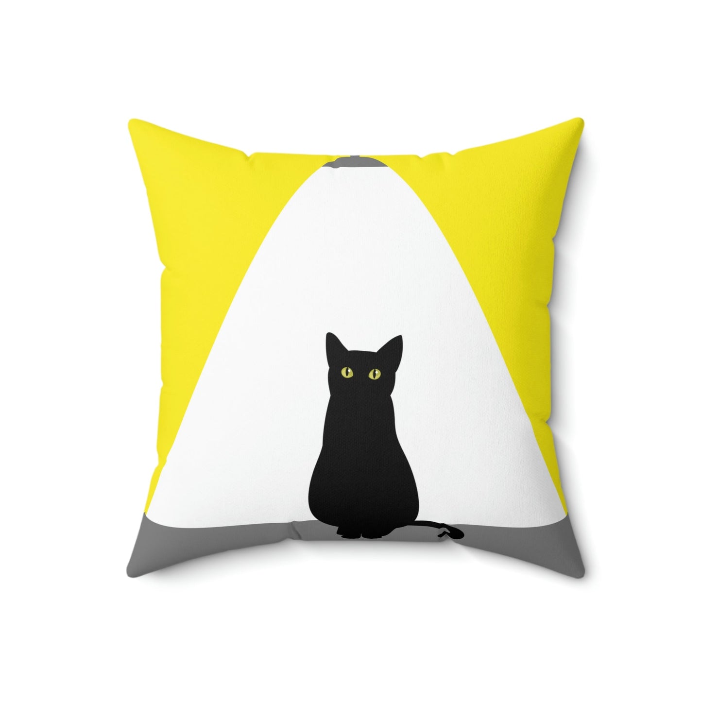 Black Cat Watching Lord of Light Looking At Sunset Spun Polyester Square Pillow Ichaku [Perfect Gifts Selection]