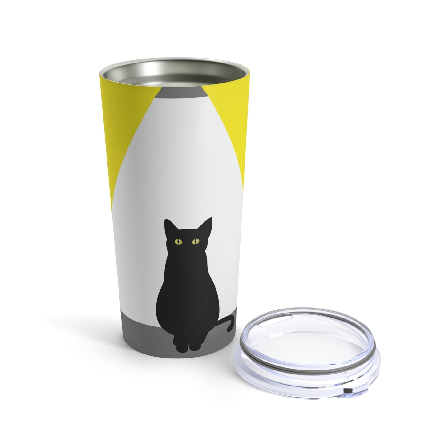 Black Cat Watching Lord of Light Looking At Sunset Stainless Steel Hot or Cold Vacuum Tumbler 20oz Ichaku [Perfect Gifts Selection]