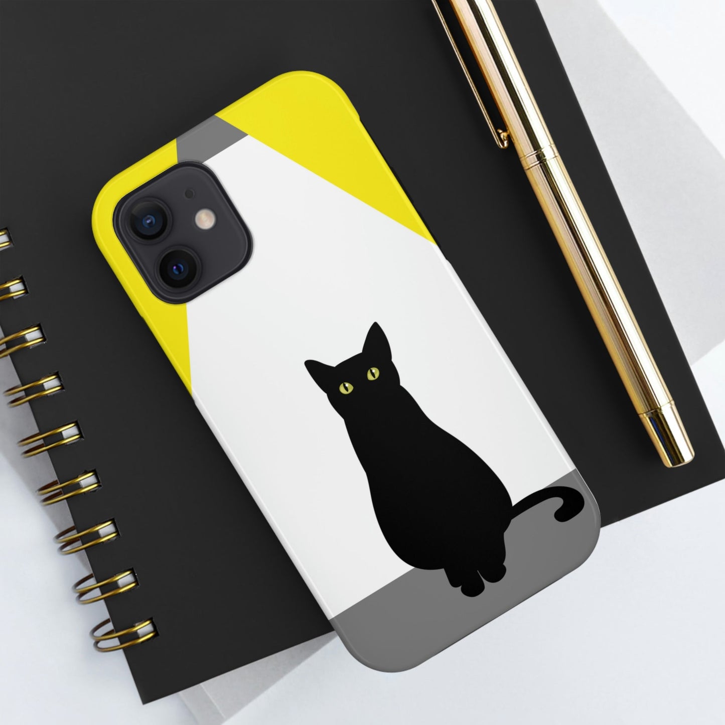 Black Cat Watching Lord of Light Looking At Sunset Tough Phone Cases Case-Mate Ichaku [Perfect Gifts Selection]
