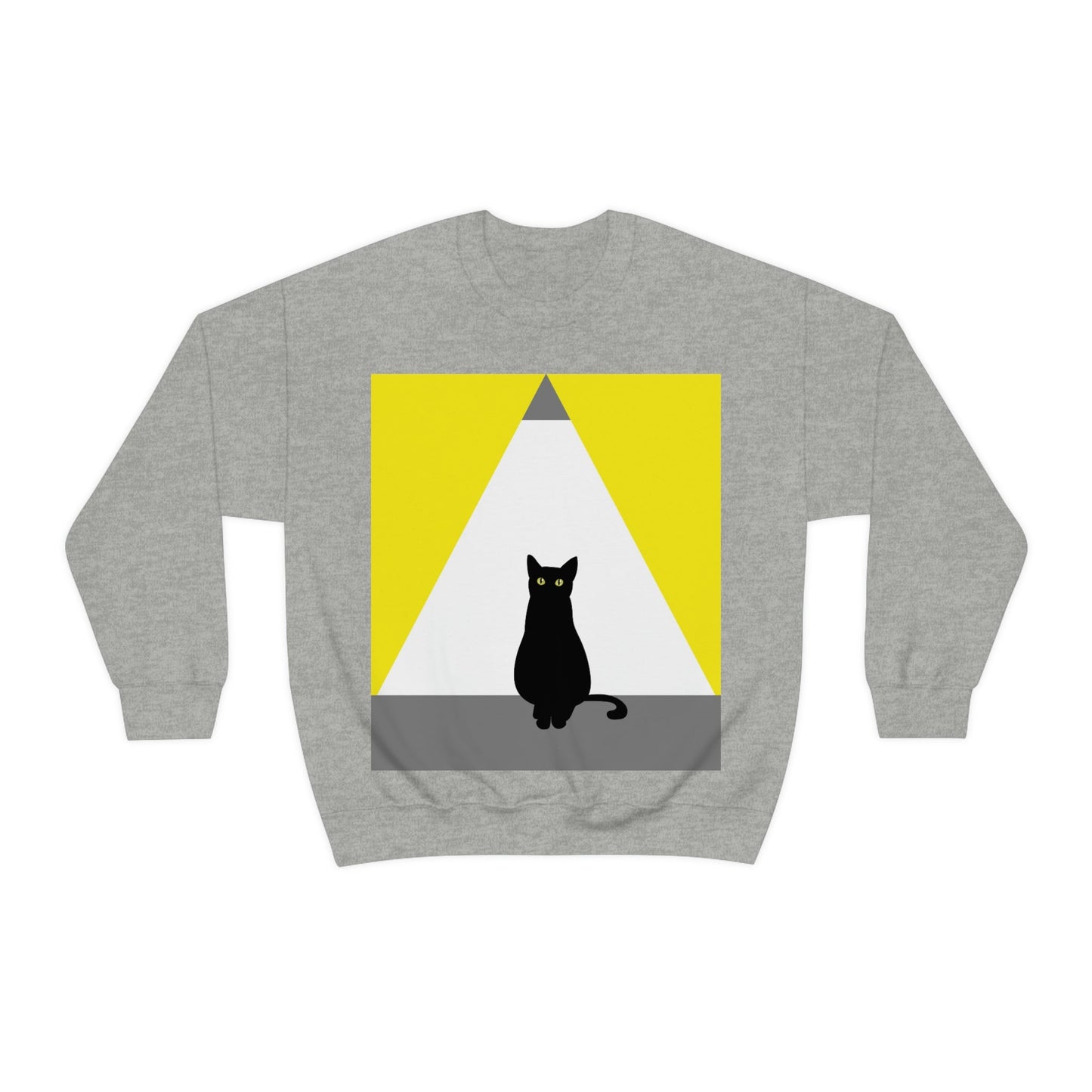 Black Cat Watching Lord of Light Looking At Sunset Unisex Heavy Blend™ Crewneck Sweatshirt Ichaku [Perfect Gifts Selection]