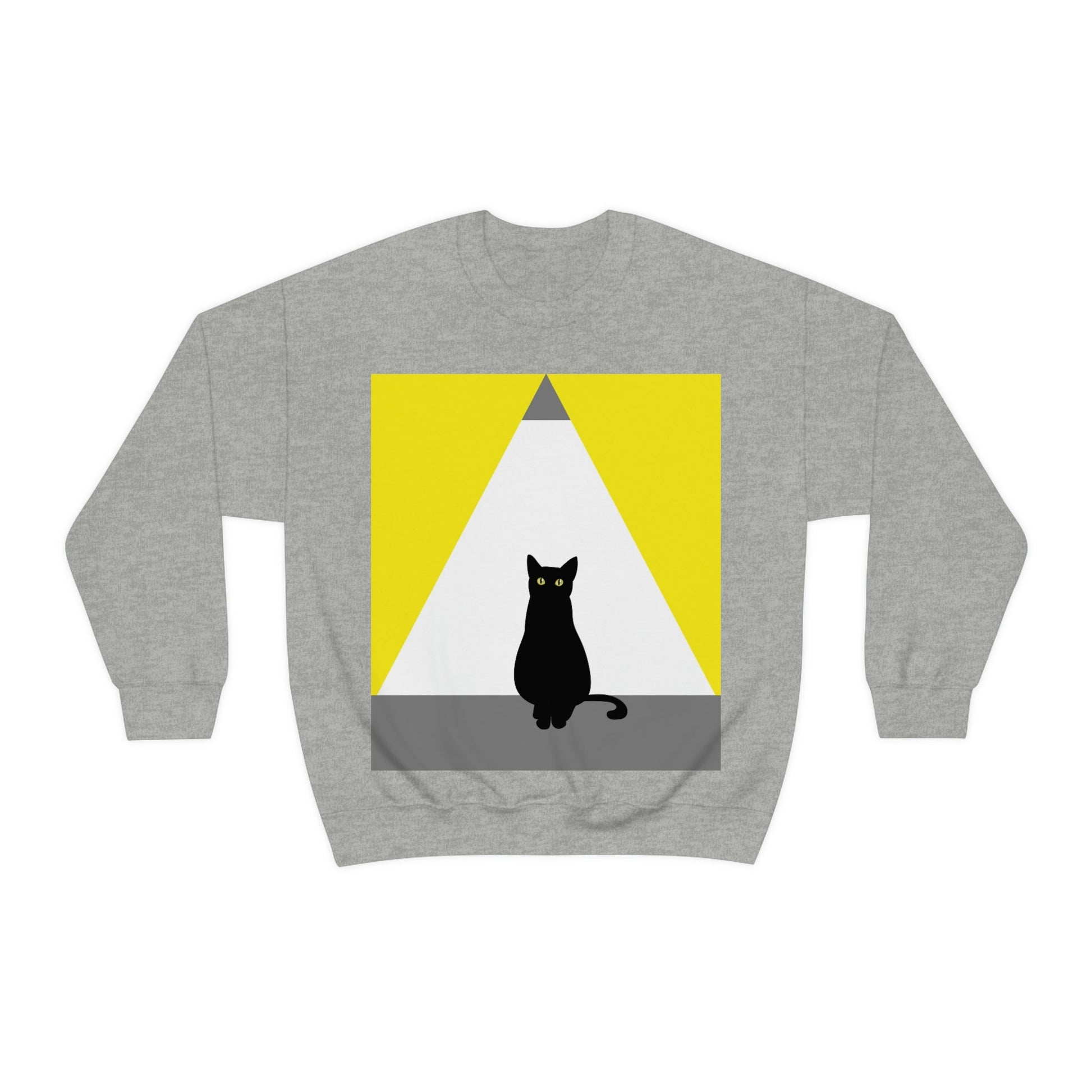 Black Cat Watching Lord of Light Looking At Sunset Unisex Heavy Blend™ Crewneck Sweatshirt Ichaku [Perfect Gifts Selection]