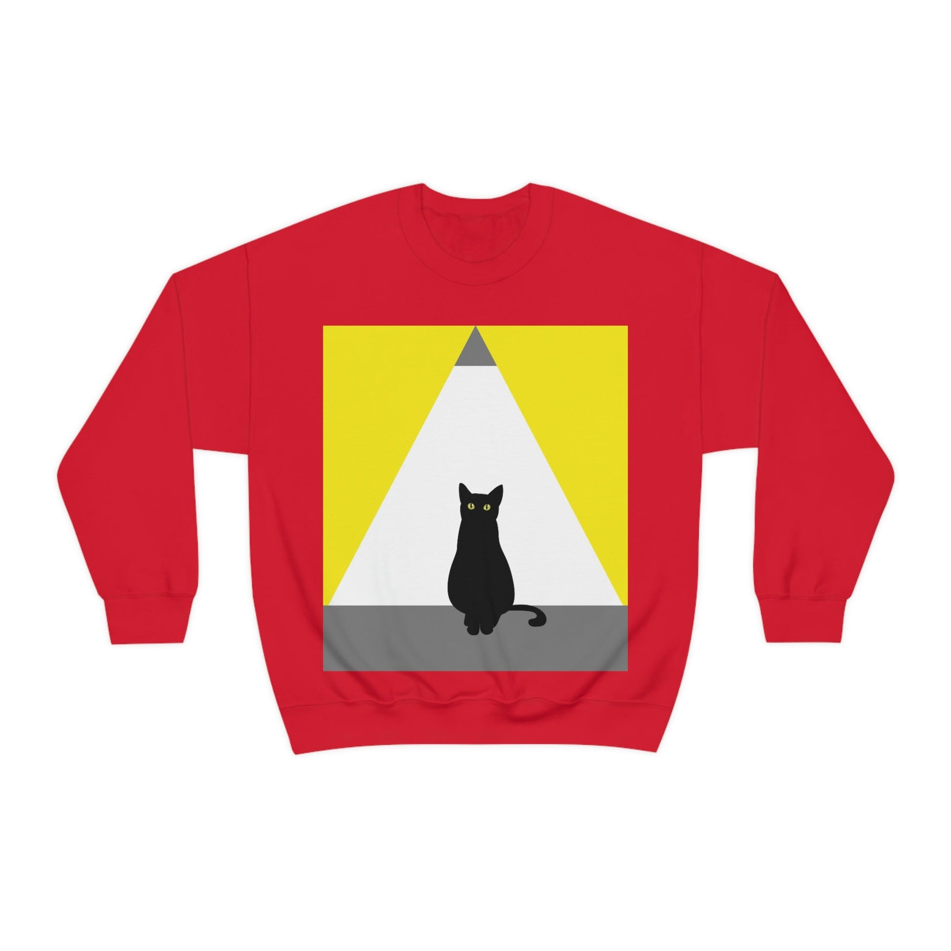 Black Cat Watching Lord of Light Looking At Sunset Unisex Heavy Blend™ Crewneck Sweatshirt Ichaku [Perfect Gifts Selection]